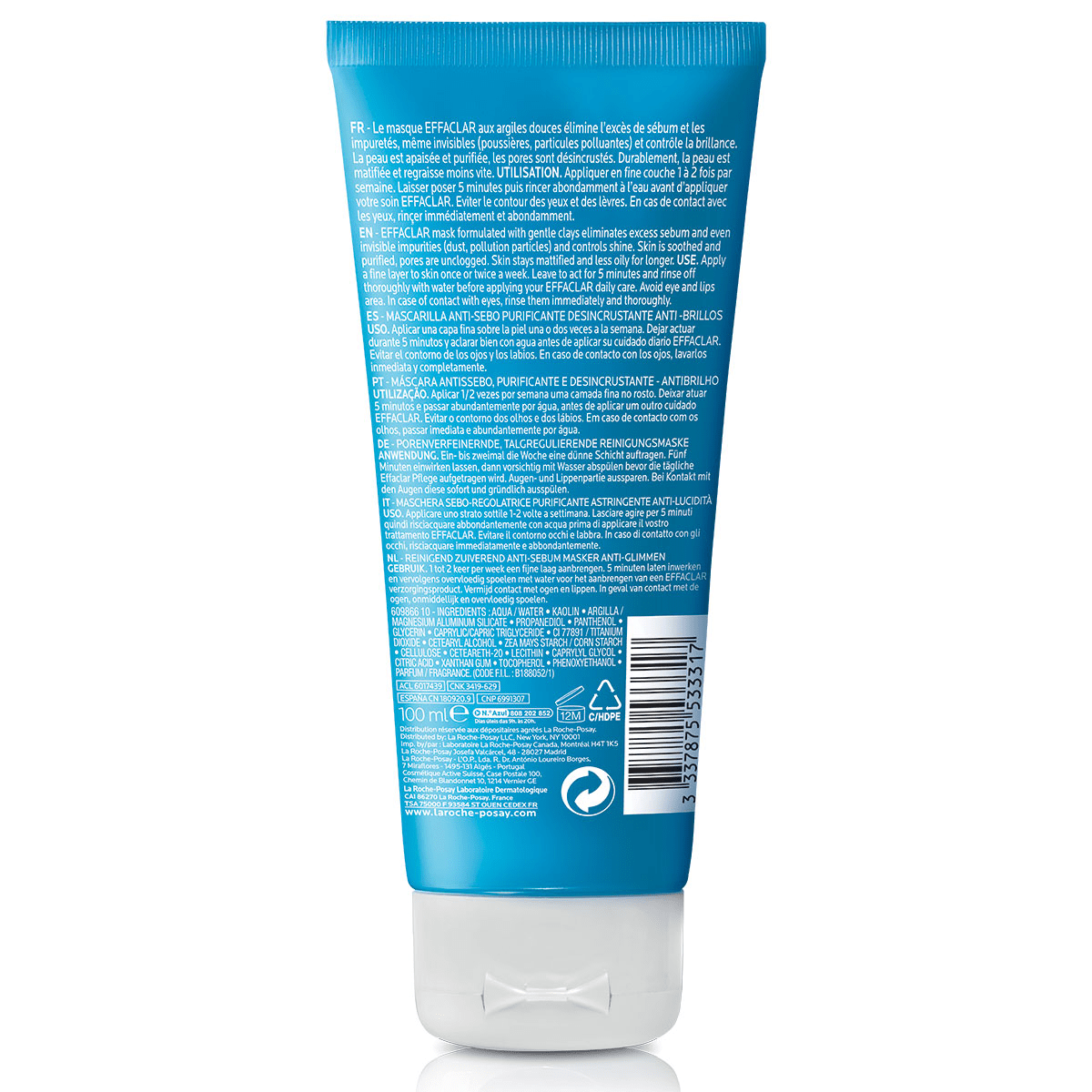 La Roche-Posay Effaclar Shine Control Clay Mask, 3.38 fl oz