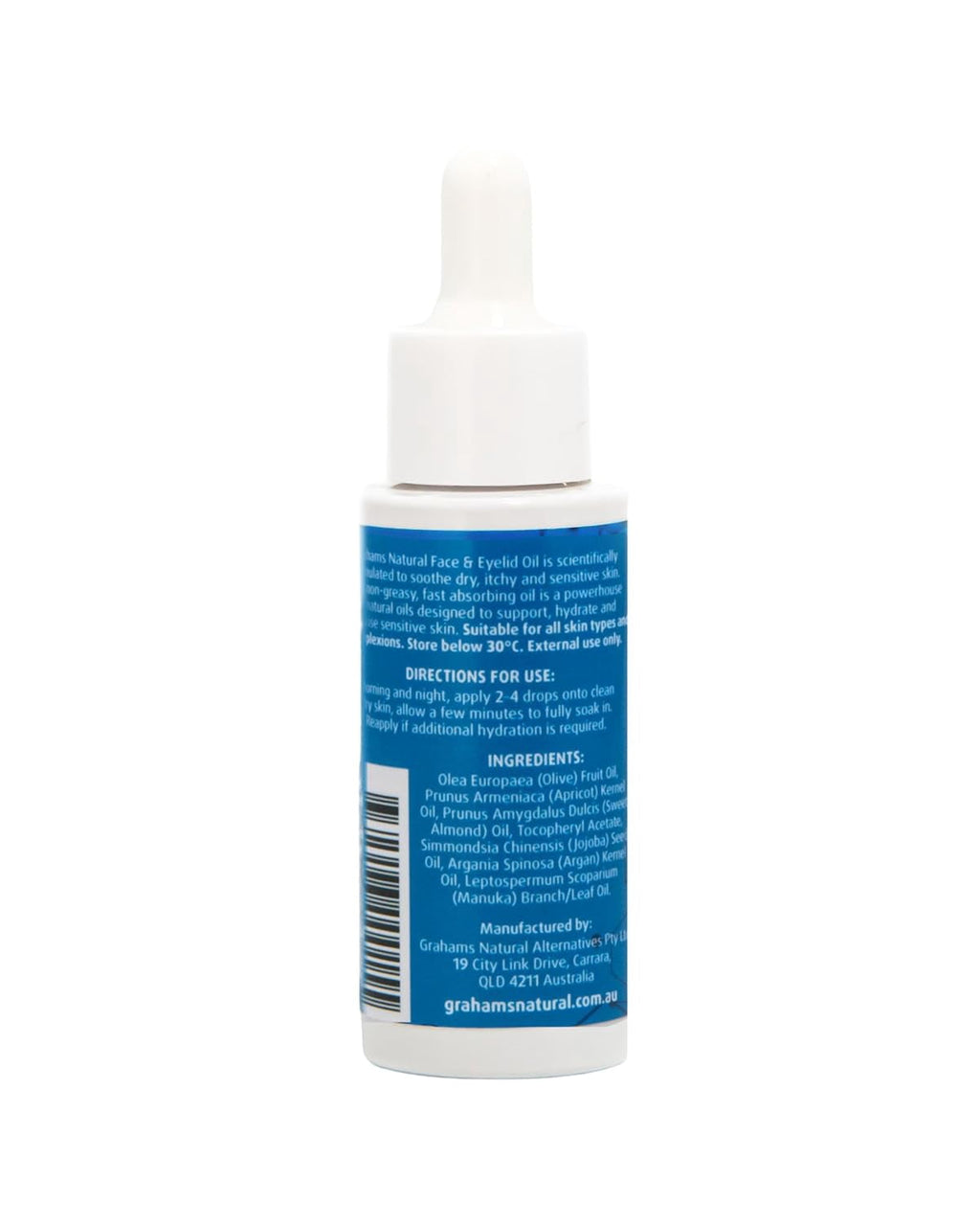 Grahams Natural Face & Eyelid Oil - Hydrating & Nourishing Relief for Eczema-Prone Skin & Dermatitis (1 x 50ml)