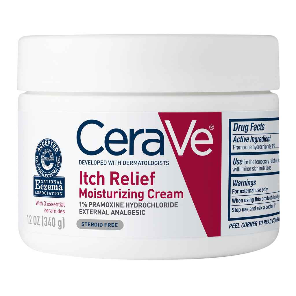 (2 pack) CeraVe Itch Relief Moisturizing Cream Body Lotion, Steroid-Free Treatment for Dry & Itchy Skin 12 oz