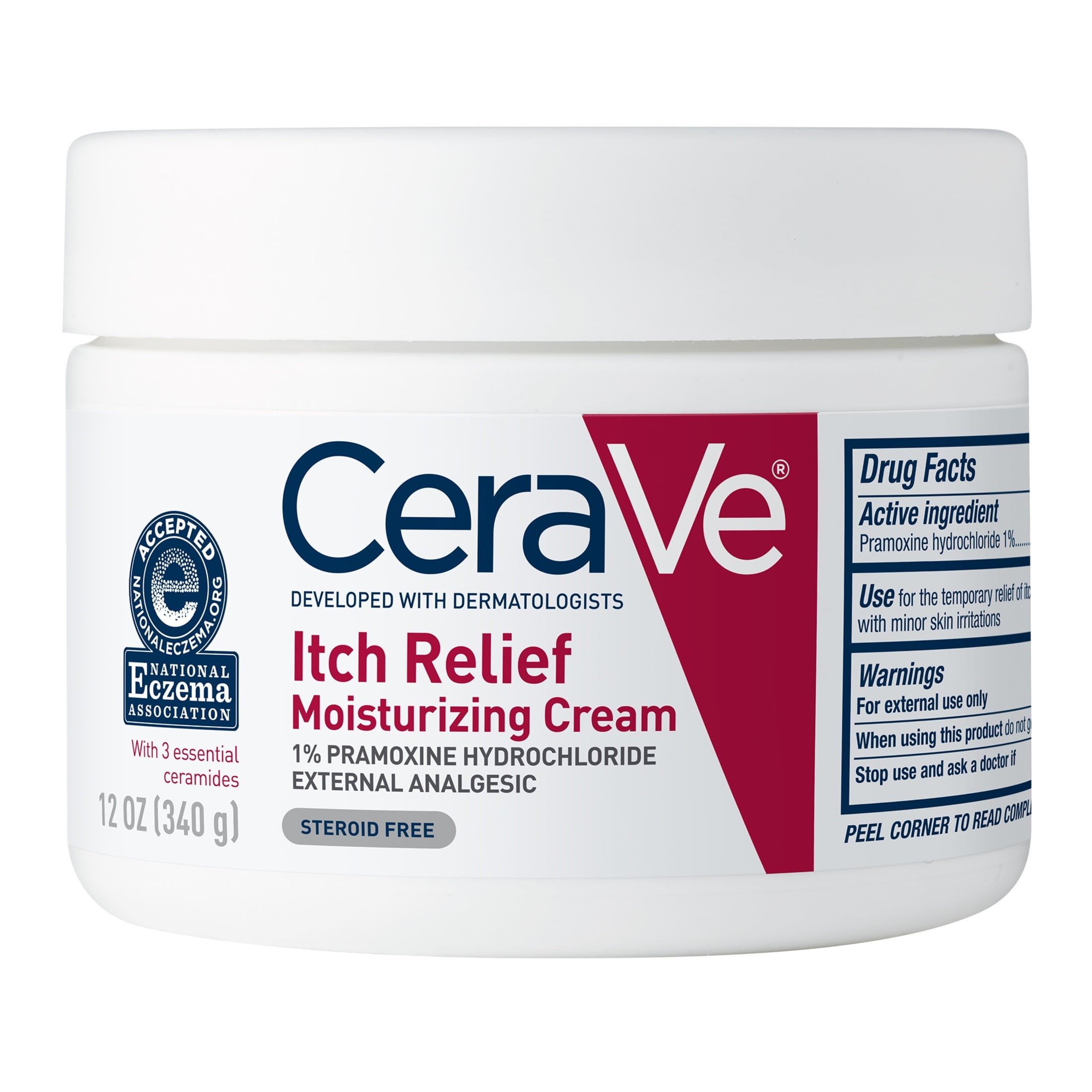 (2 pack) CeraVe Itch Relief Moisturizing Cream Body Lotion, Steroid-Free Treatment for Dry & Itchy Skin 12 oz