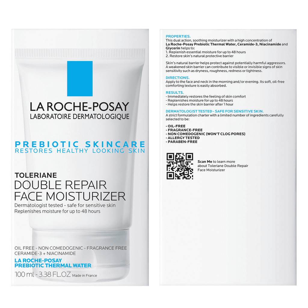 La Roche-Posay Toleriane Double Repair Face Moisturizer for Sensitive Skin, 3.38 fl oz