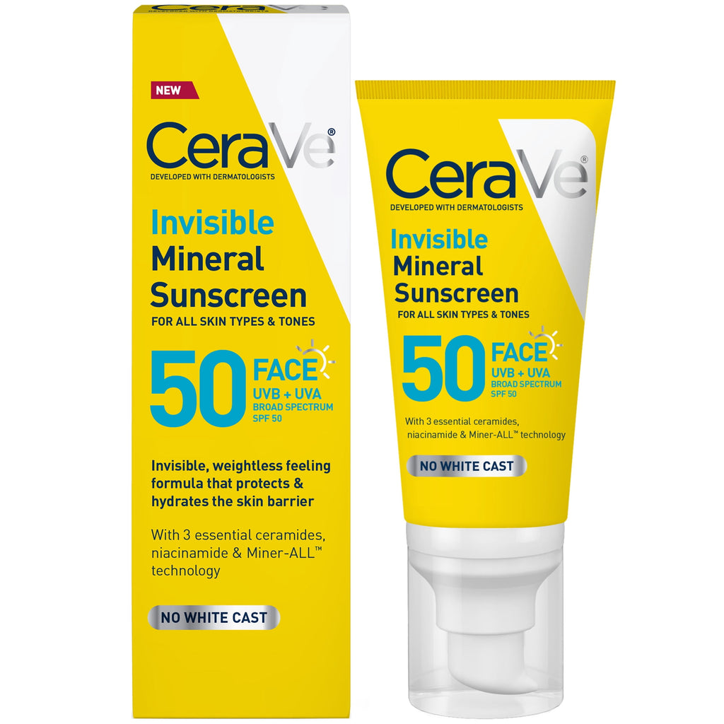 CeraVe Invisible Mineral Sunscreen SPF 50 Face Lotion 1.62 oz