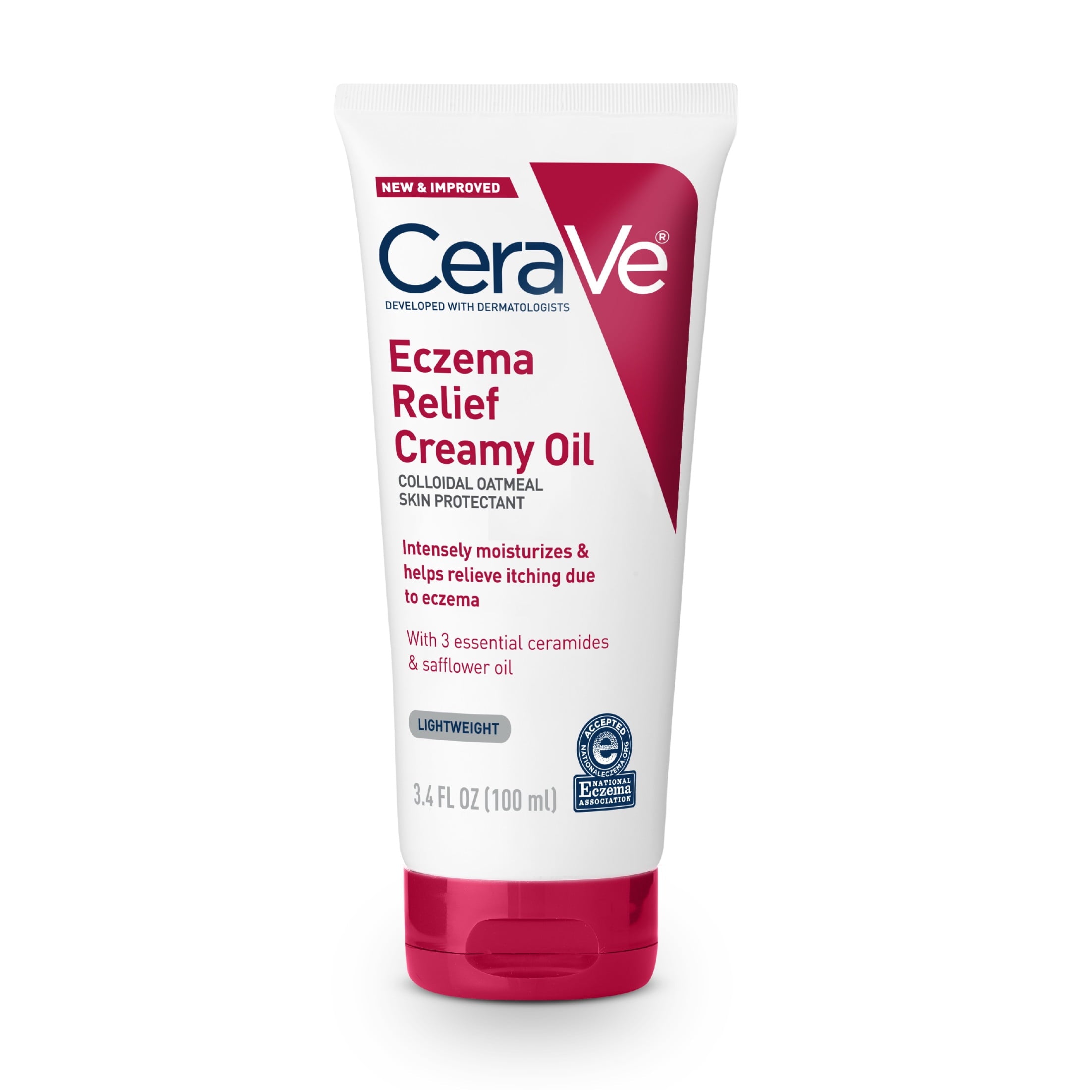 CeraVe Eczema Relief Creamy Body Oil for Itchy Dry Skin with Colloidal Oatmeal, 3.4 fl oz