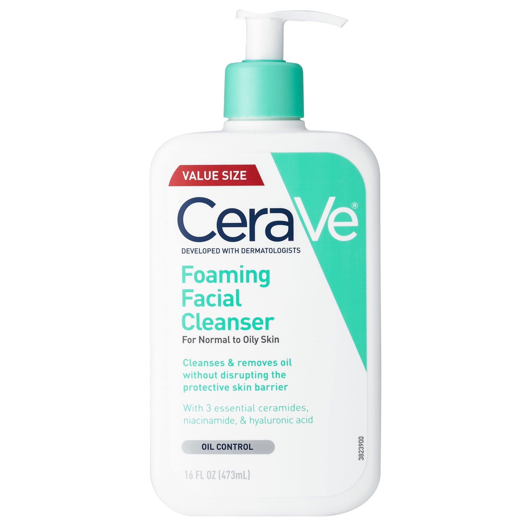 CeraVe Foaming Facial Skin Care Cleanser Oil Control Face & Body Wash for Normal to Oily Skin 16 fl oz