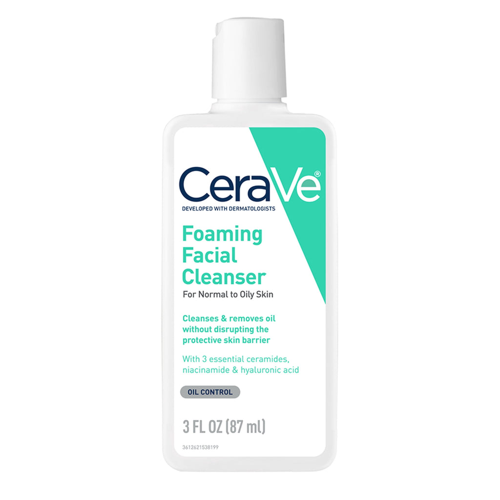 CeraVe Travel Size Foaming Facial Cleanser for Normal to Oily Skin, 3 fl oz