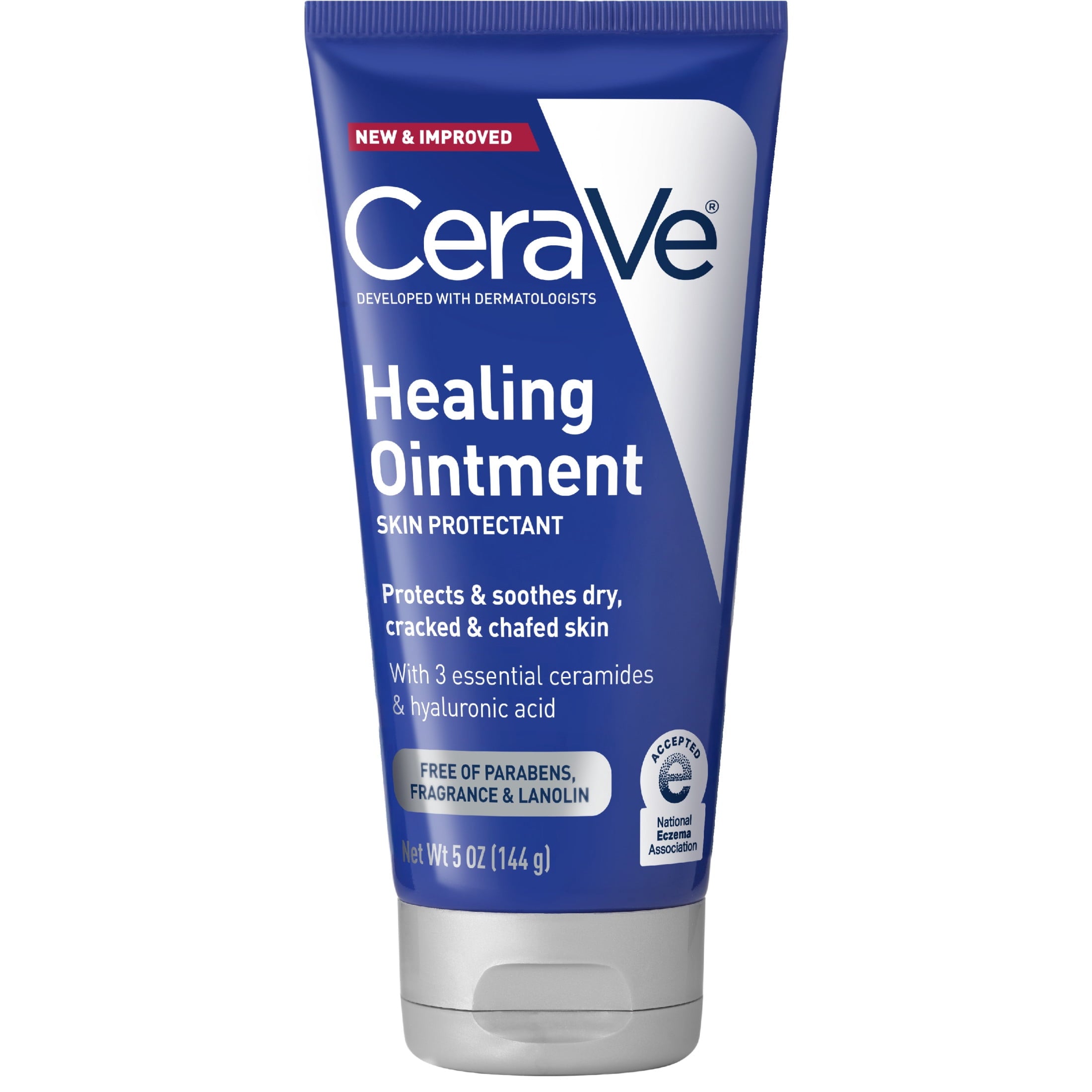 CeraVe Dry Skin Moisturizer Healing Ointment with Petrolatum Hyaluronic Acid Ceramides Fragrance Free 5 oz
