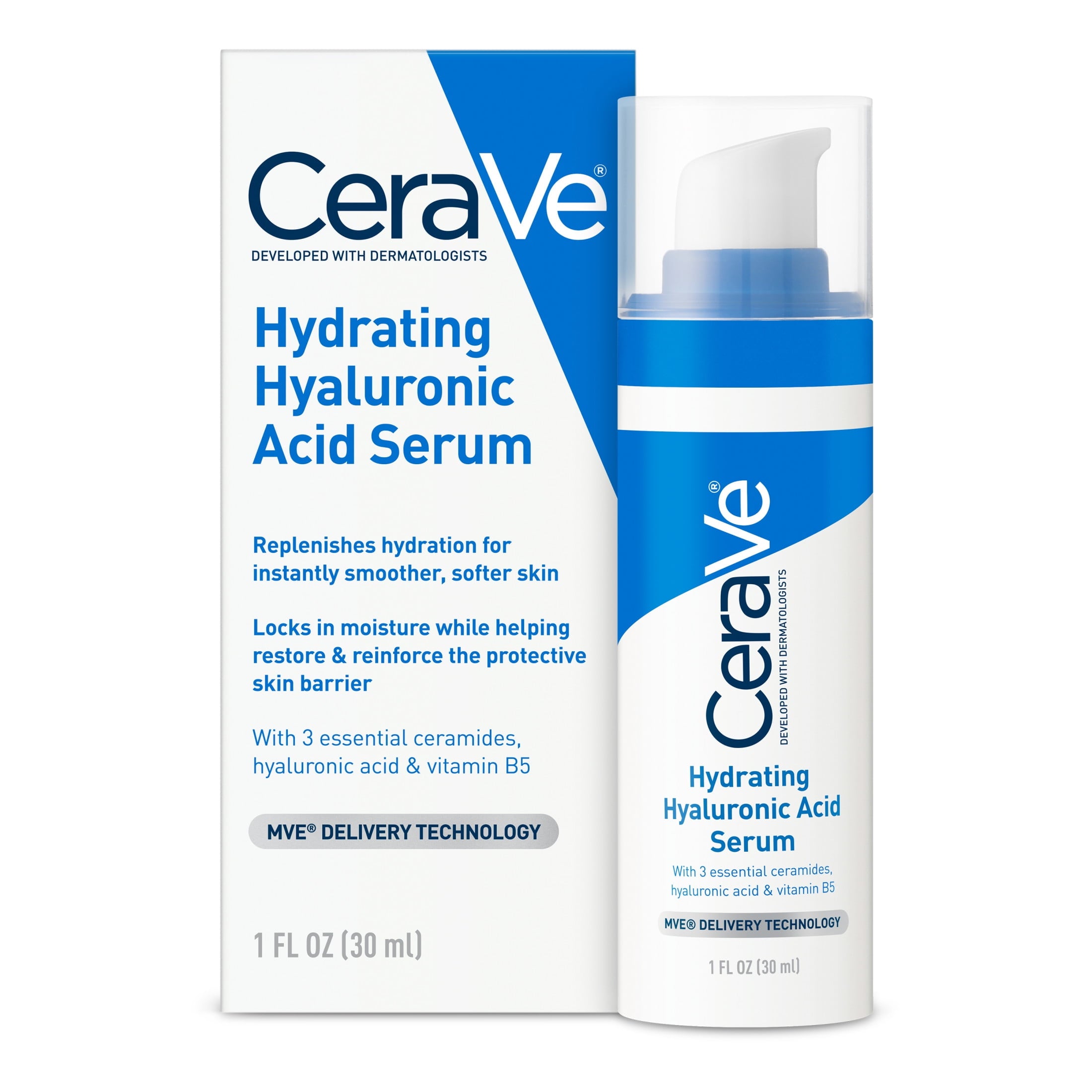 CeraVe Hyaluronic Acid Serum Gel-Cream Formula Normal to Dry Skin 1 fl oz