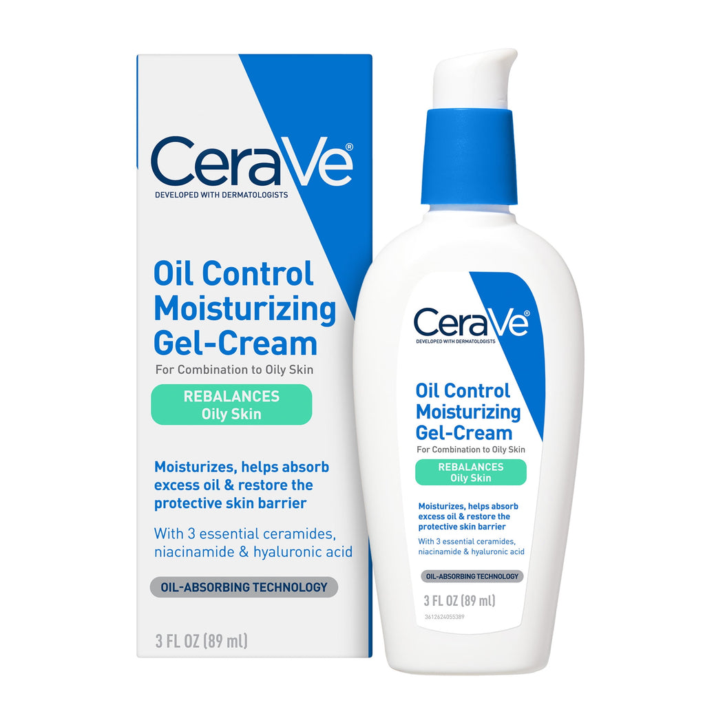 CeraVe Moisturizer Oil Control Gel-Cream Face for Oily Skin with Ceramides 3 fl oz