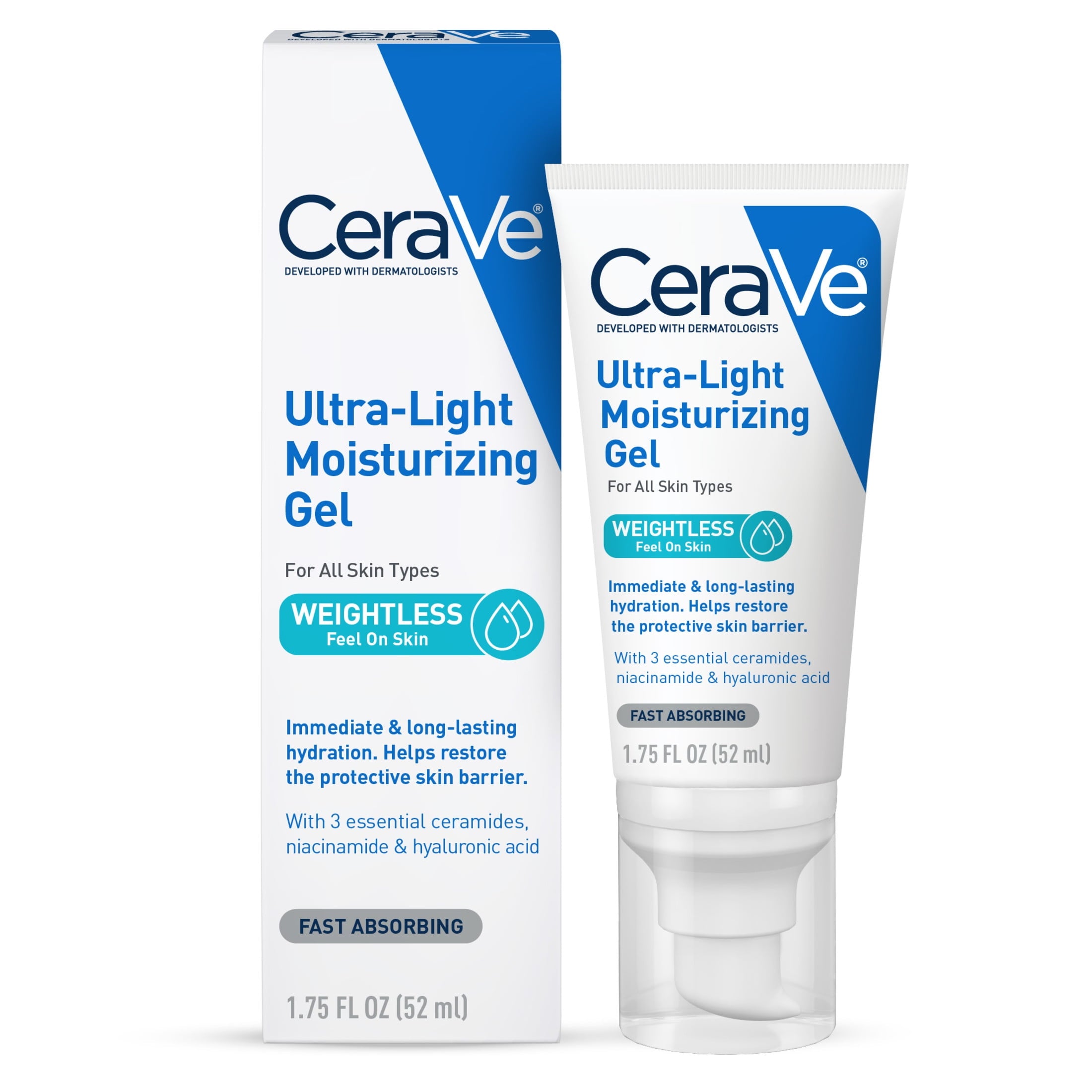 CeraVe Face Moisturizer Ultra-Light Gel with Hyaluronic Acid & Niacinamide 1.75 fl oz