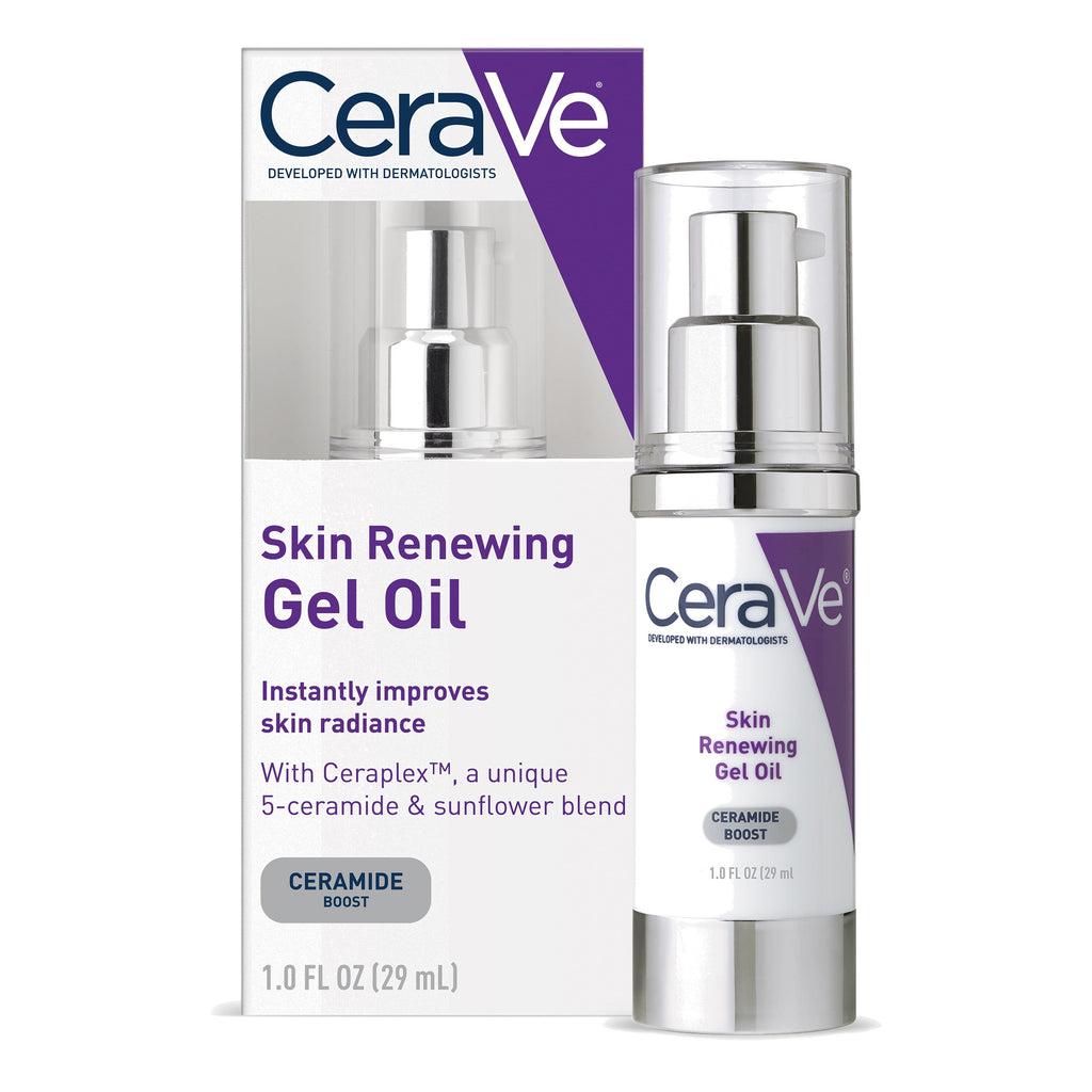 CeraVe Skin Renewing Gel Oil, Hydrating Face Moisturizer for Radiant Skin, 1 fl oz
