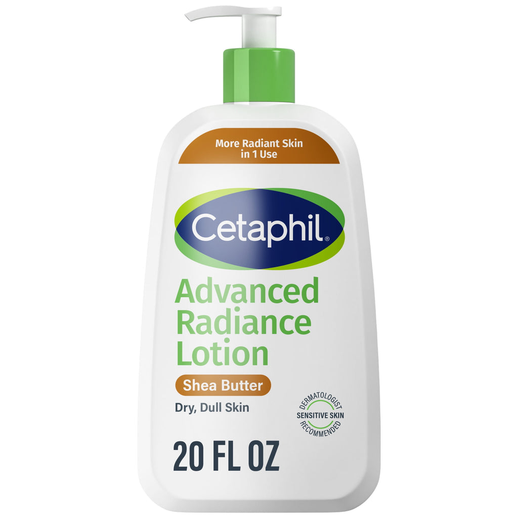 Cetaphil Advanced Radiance Body Lotion with Shea Butter for Sensitive Skin, Fragrance Free, 20 fl oz