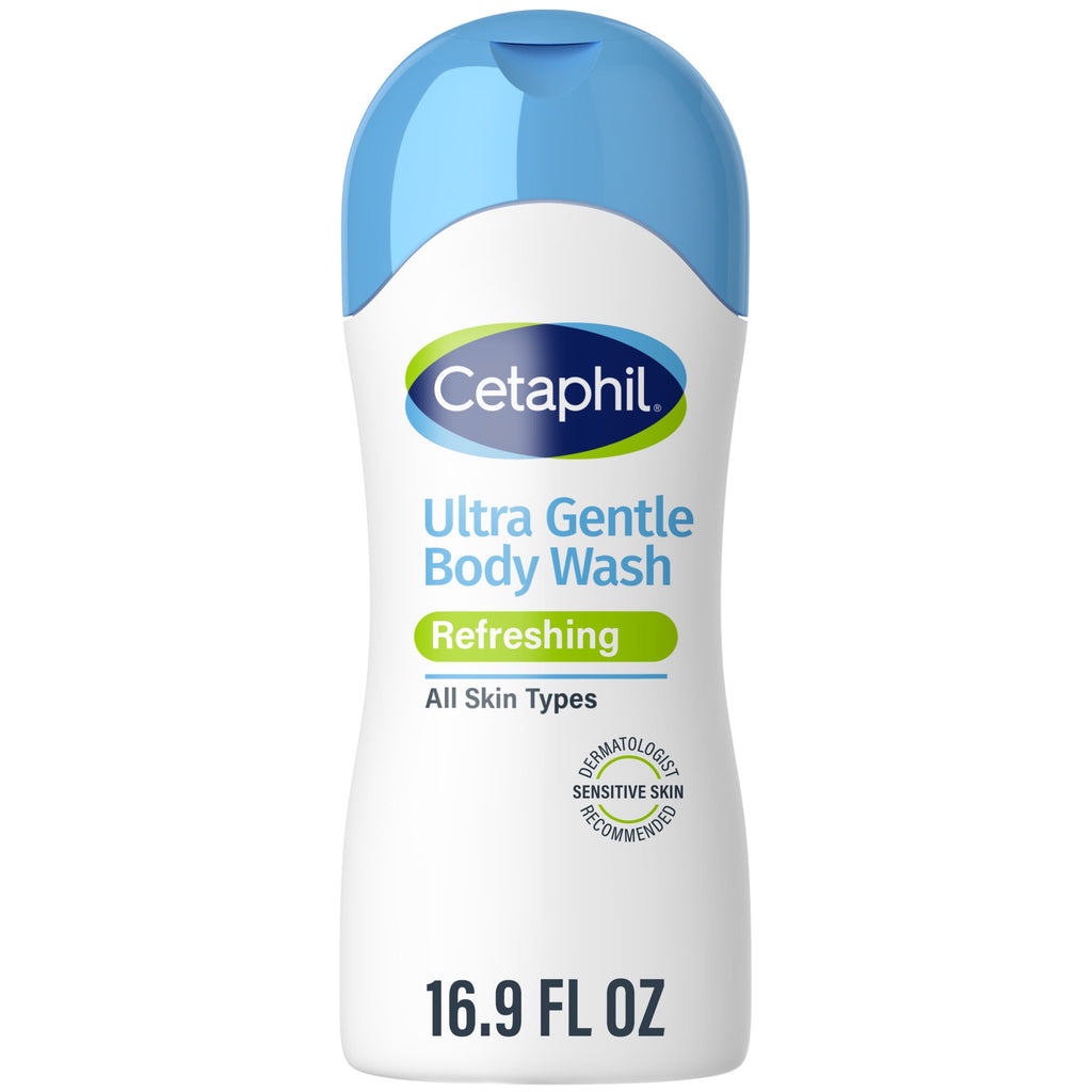 Cetaphil Ultra Gentle Refreshing Body Wash, Refreshing Scent For Dry to Normal, Sensitive Skin, 16.9 fl oz