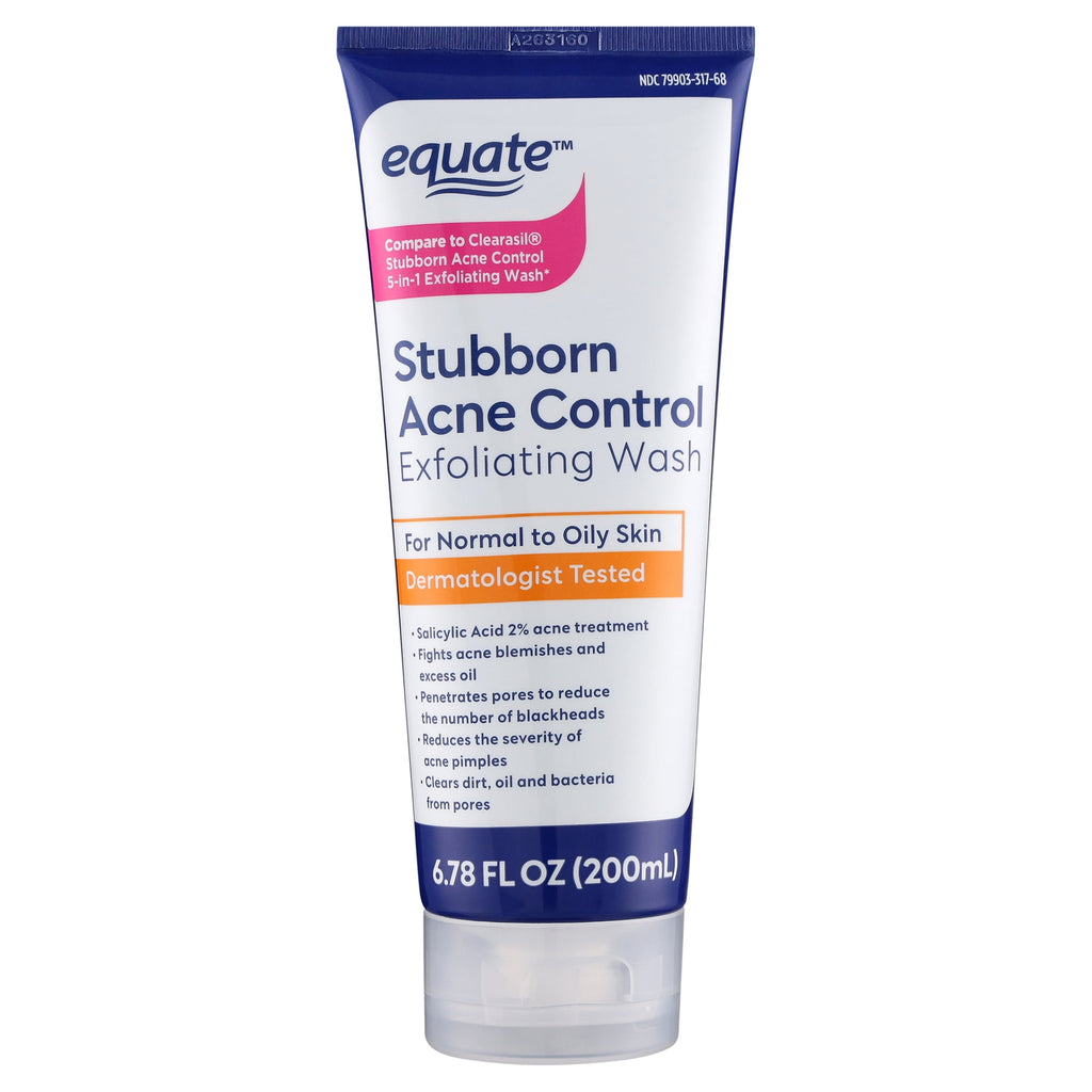Equate Stubborn Acne Control Exfoliating Wash with Salicylic Acid, 6.78 fl oz