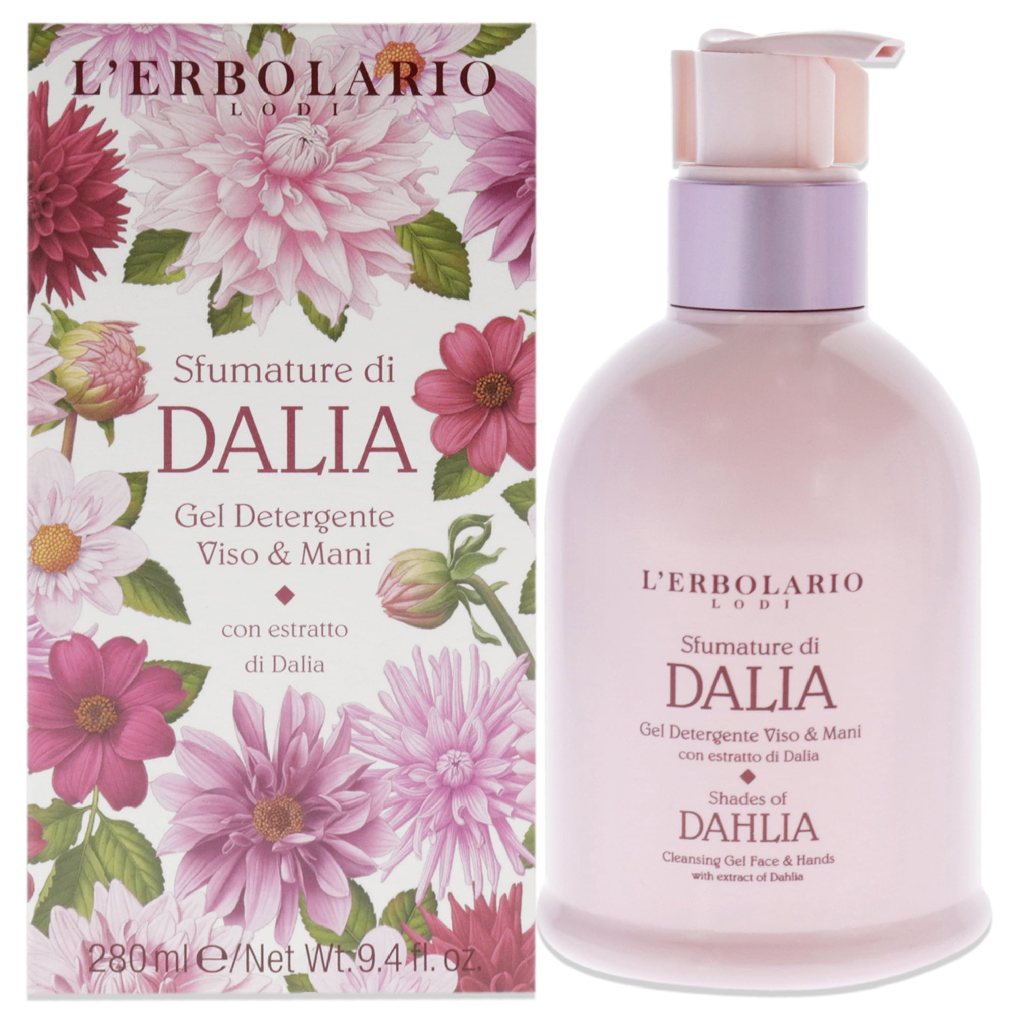 L'Erbolario Shades of Dahlia Cleansing Gel, Skin Cleanser, 9.4 oz