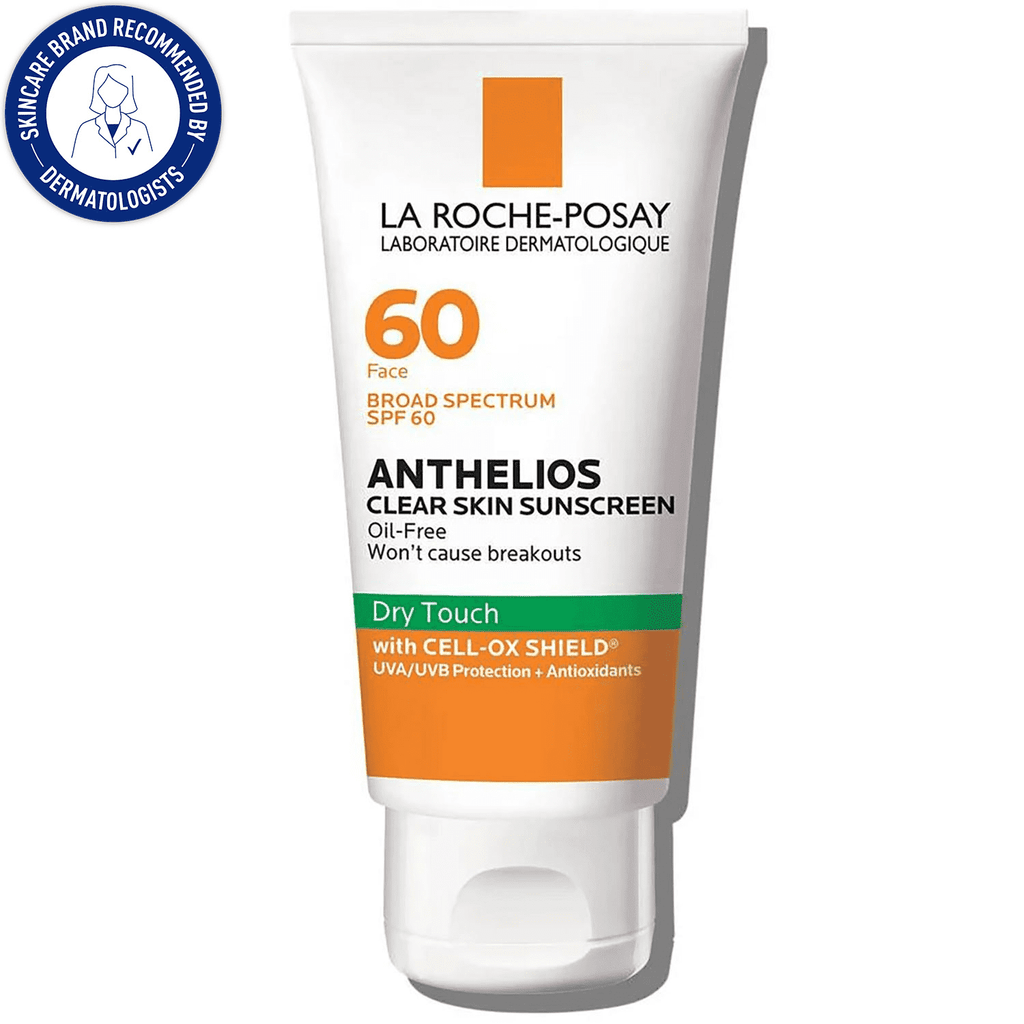 La Roche-Posay Anthelios Clear Skin Dry Touch Facial Sunscreen SPF 60 Oil-Free for All Skin Types,1.7 fl oz