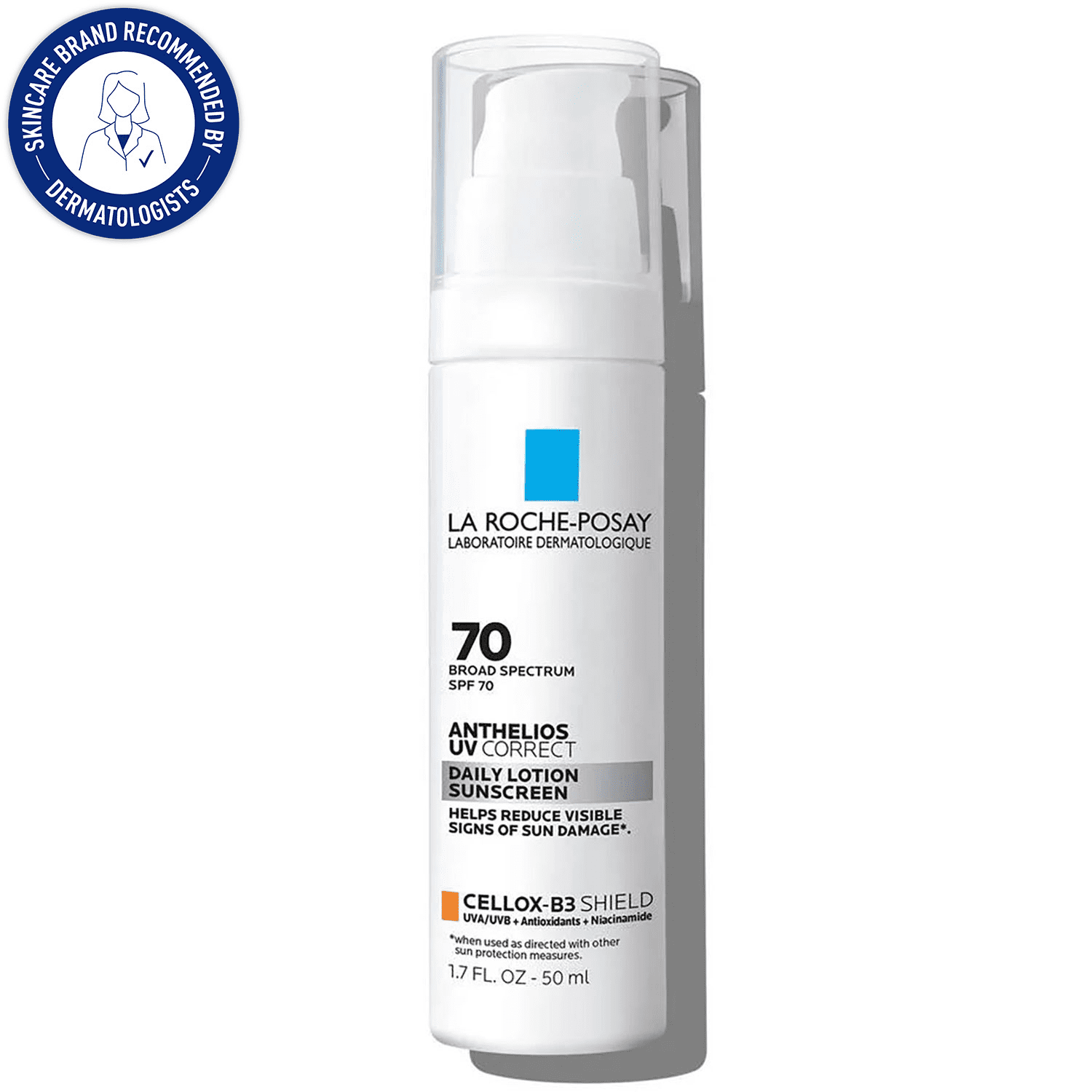 La Roche-Posay Anthelios UV Correct Face Sunscreen SPF 70 with Niacinamide, 1.7 fl oz