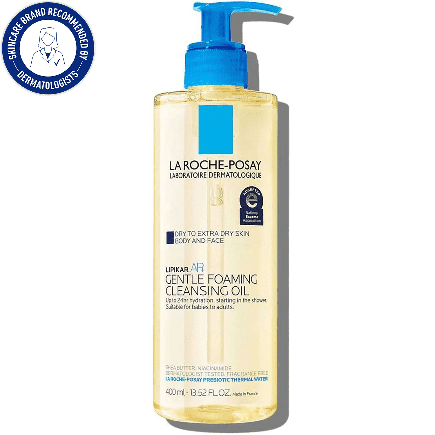 La Roche-Posay Lipikar AP+ Gentle Foaming Cleansing Oil Body Wash for Eczema & Sensitive Skin, 13.52 fl oz