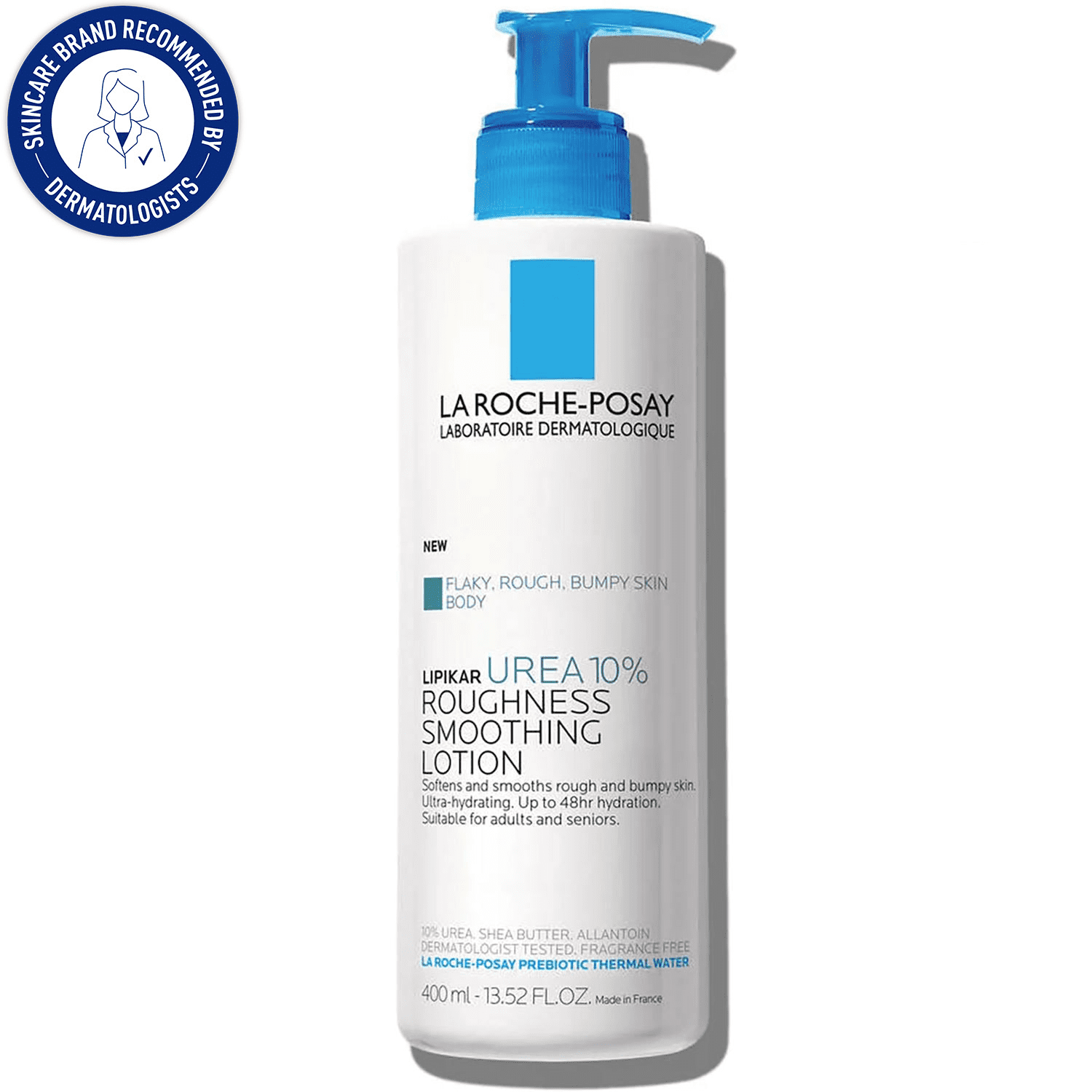 La Roche-Posay Lipikar Urea 10% Roughness Smoothing Body Lotion for Dry Skin, 13.52 fl oz