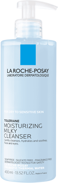 La Roche-Posay Toleriane Moisturizing Milky Facial Cleanser for Dry, Sensitive Skin, 13.5 fl oz