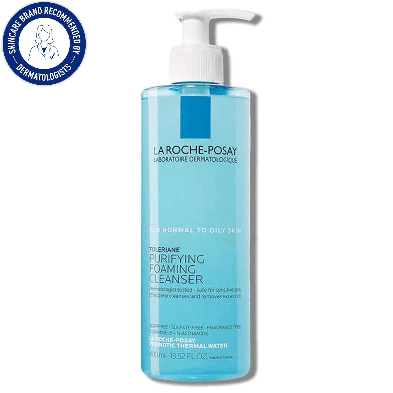 La Roche-Posay Toleriane Purifying Foaming Face Wash for Oily and Normal Skin, Oil-Free Facial Cleanser,13.52 fl oz