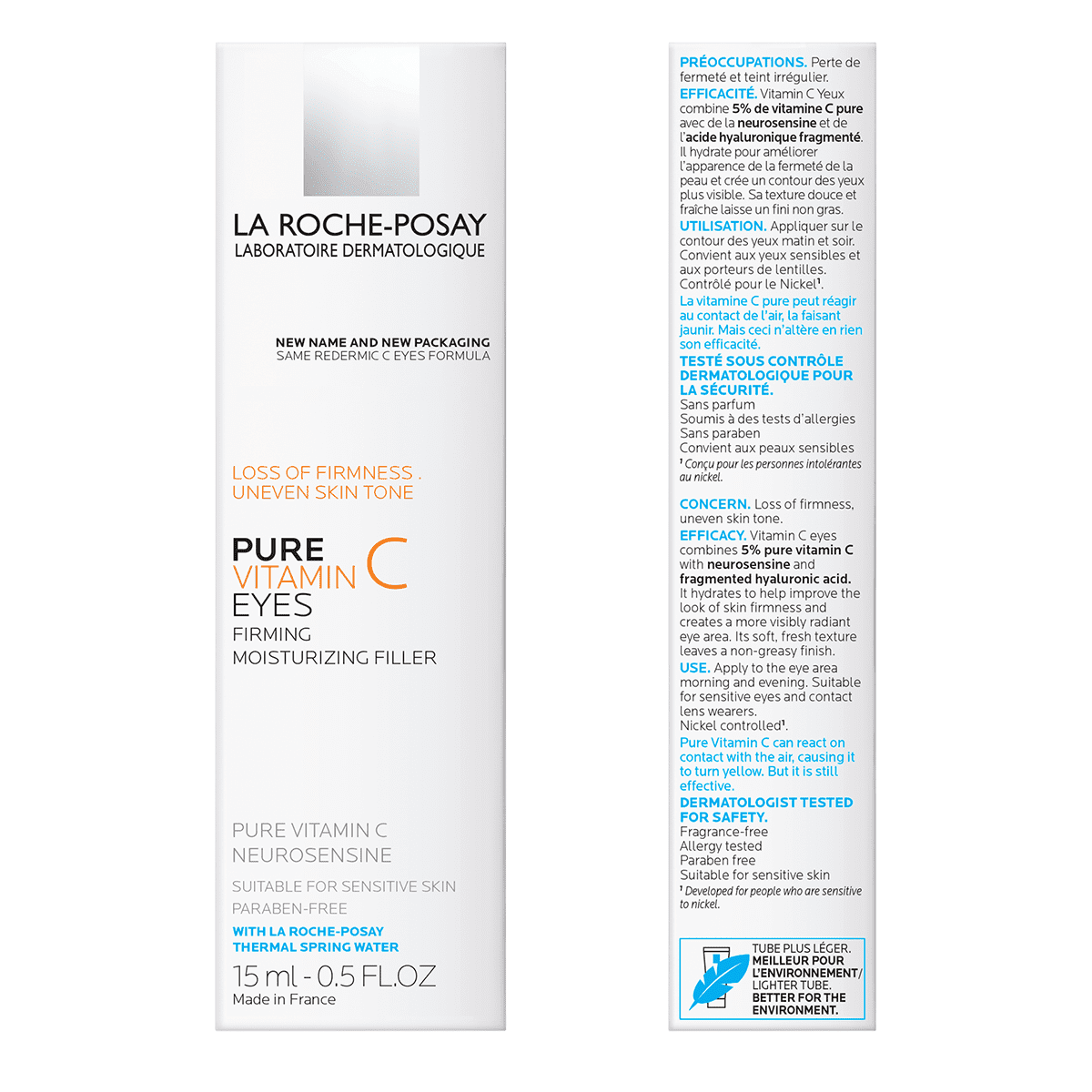 La Roche-Posay Pure Vitamin C Eyes Cream with Hyaluronic Acid, 0.5 fl oz