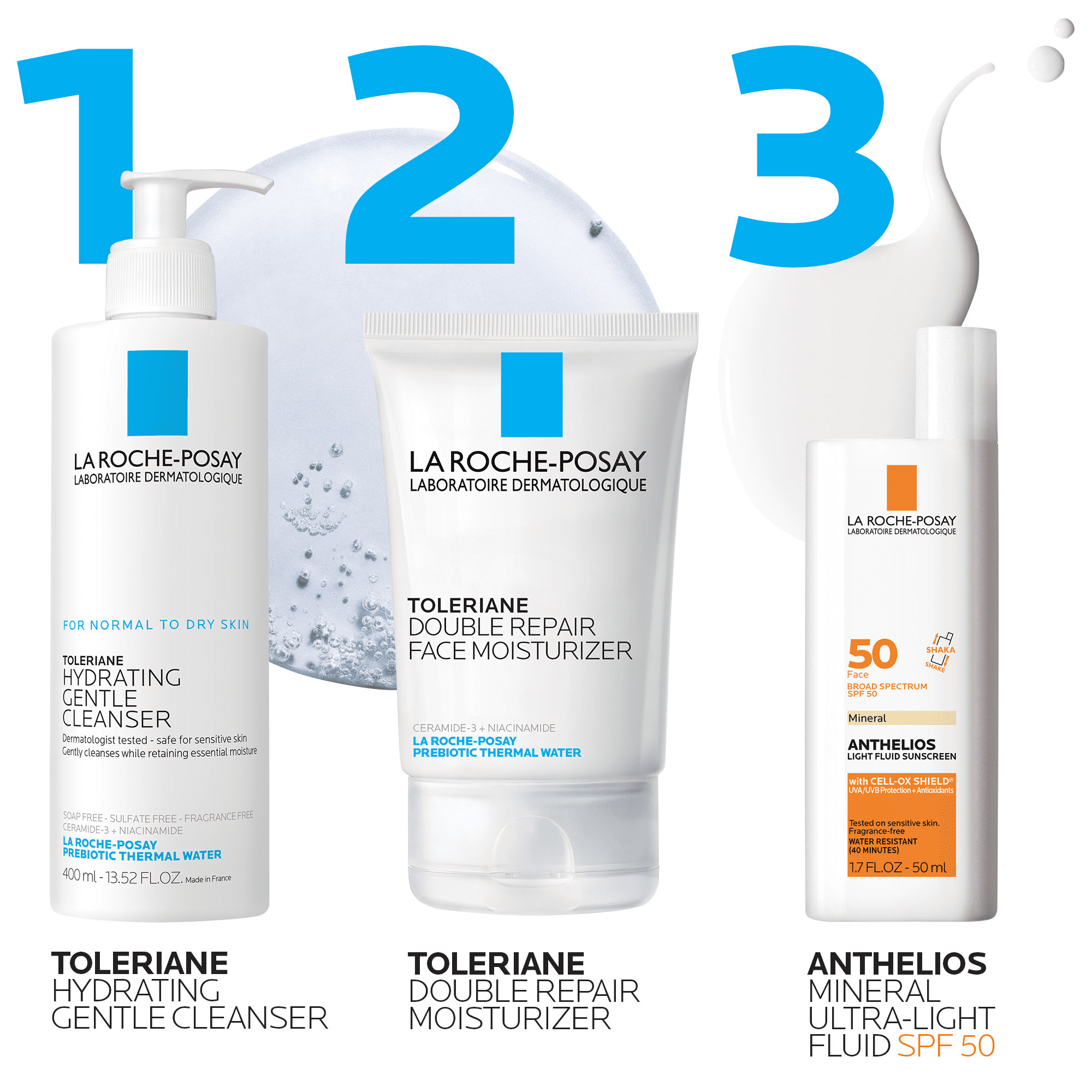 La Roche-Posay Anthelios Non-Greasy All Oil-Free, Fragrance-Free, Paraben-Free Cell-Ox Shield® Technology, Broad Spectrum SPF 50, Liquid for Face, Fragrance Free 1 Count