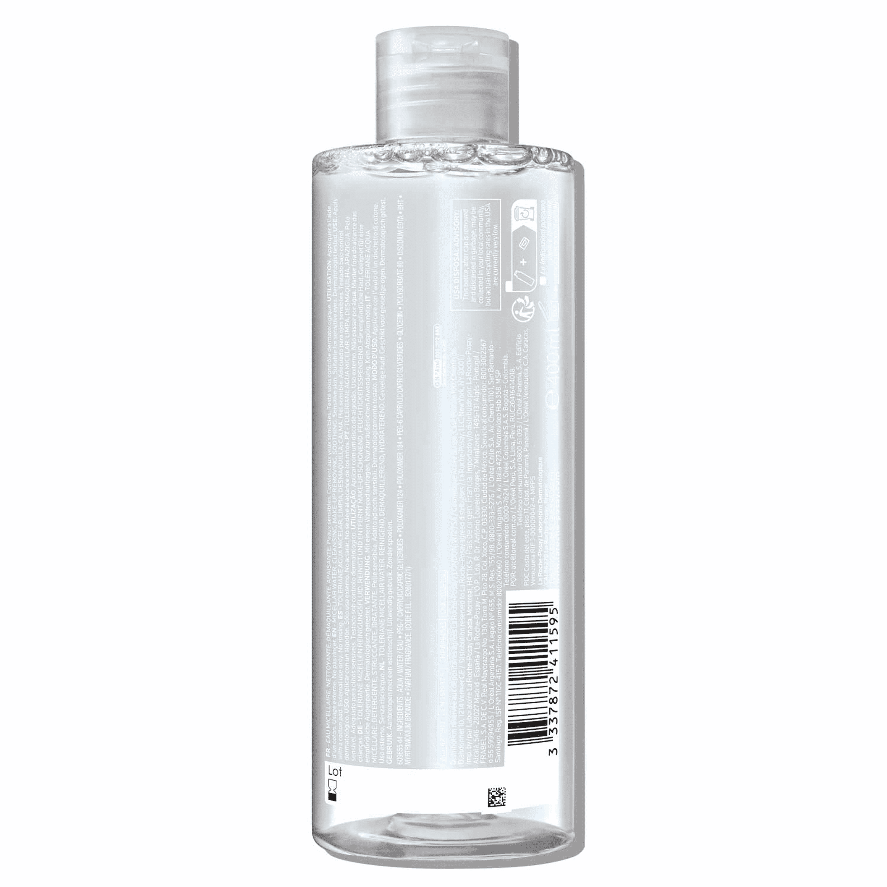 La Roche-Posay Toleriane Micellar Cleansing Water Makeup Remover for Sensitive Skin, 13.52 fl oz