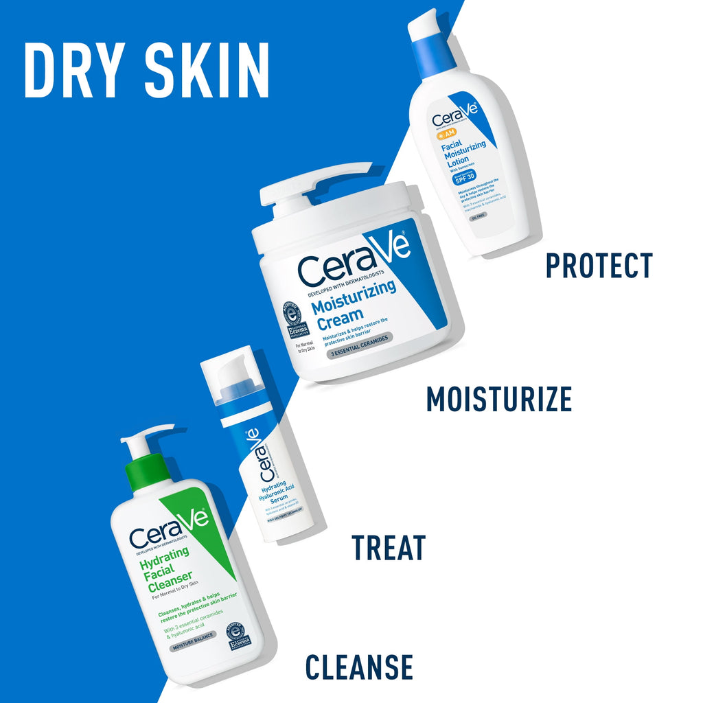 (3 pack) CeraVe Moisturizing Cream with Pump, Body Cream for Dry Skin, 16 oz.