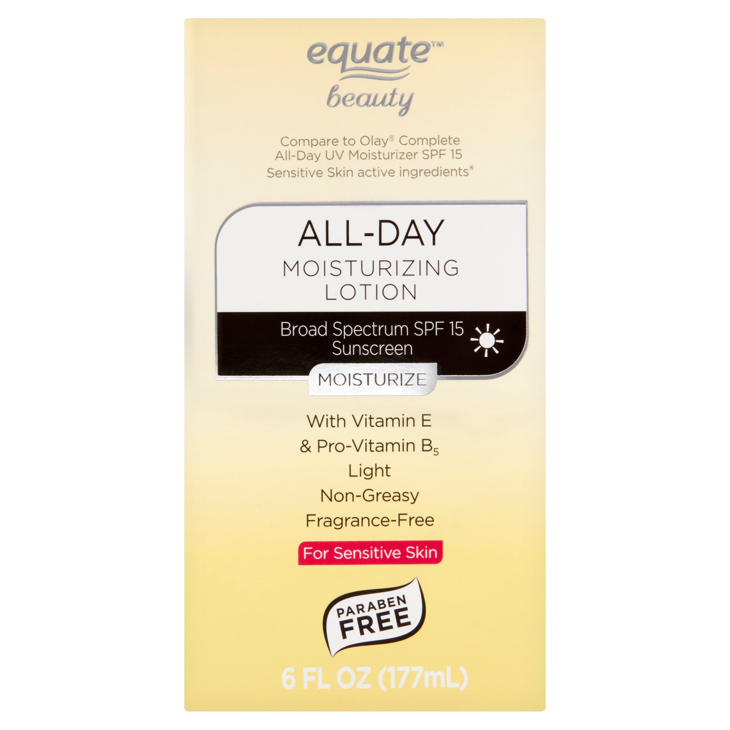 Equate Beauty All-Day Broad Spectrum Sunscreen Moisturizing Lotion, SPF 15, 6 fl oz