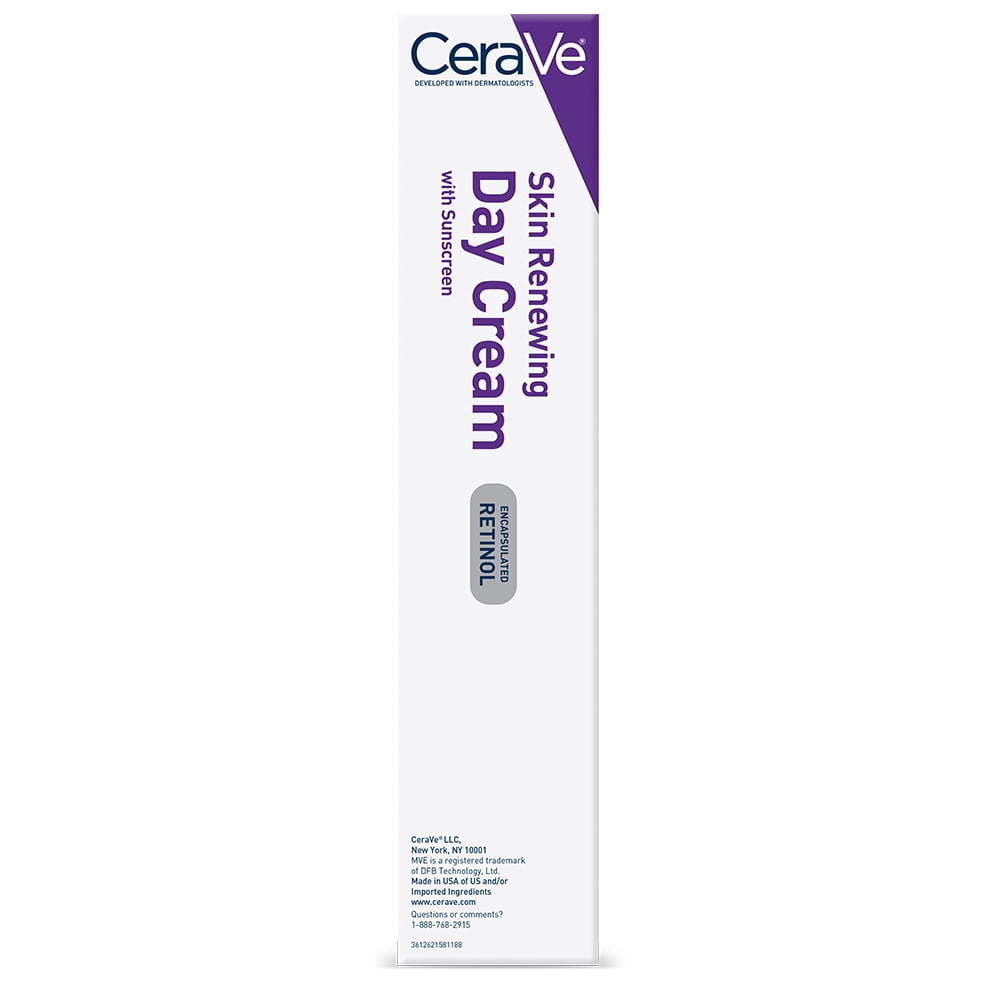 CeraVe Skin Renewing Retinol Day Face Cream with Sunscreen, SPF 30, 1.76 oz