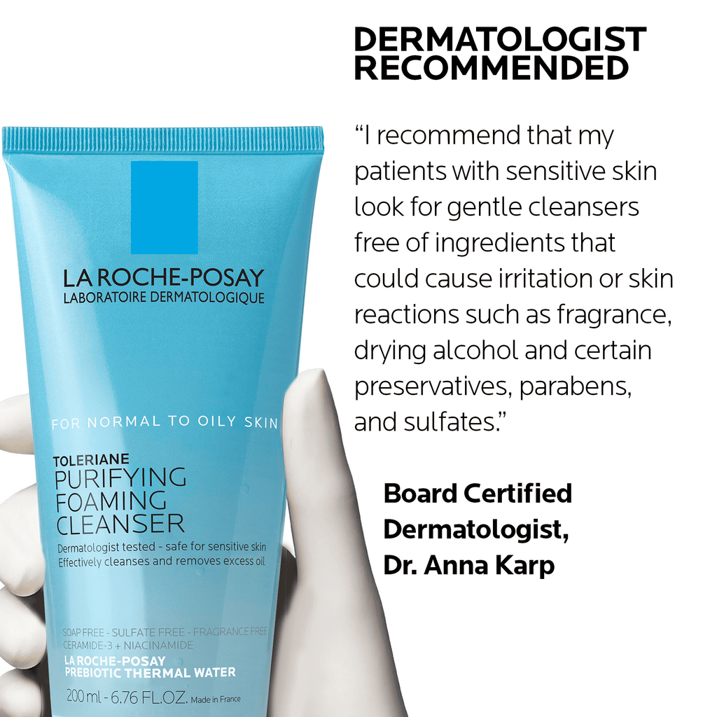 La Roche-Posay Toleriane Purifying Foaming Face Wash for Oily and Normal Skin, Oil-Free Facial Cleanser, 6.76 fl oz
