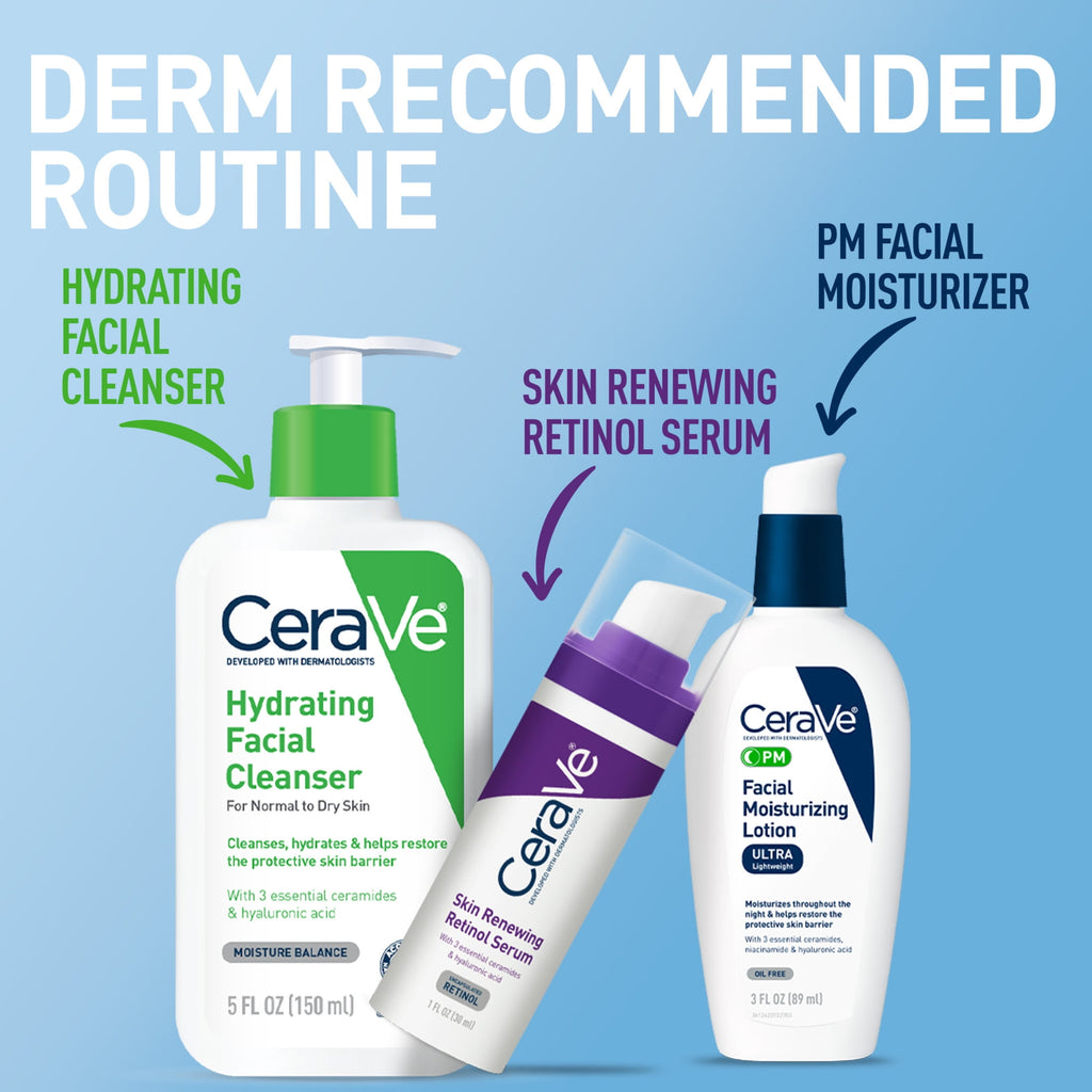CeraVe PM Facial Moisturizing Lotion Night Cream, 3 fl oz