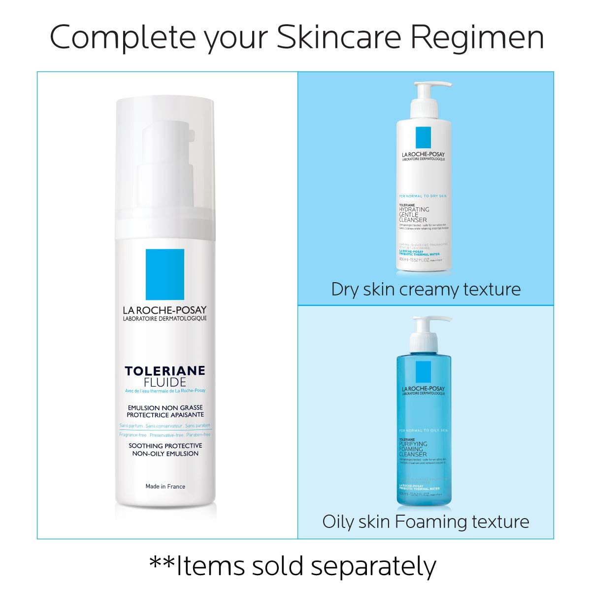 La Roche-Posay Toleriane Sensitive Fluide Protective Moisturizer, 1.35 Fl Oz
