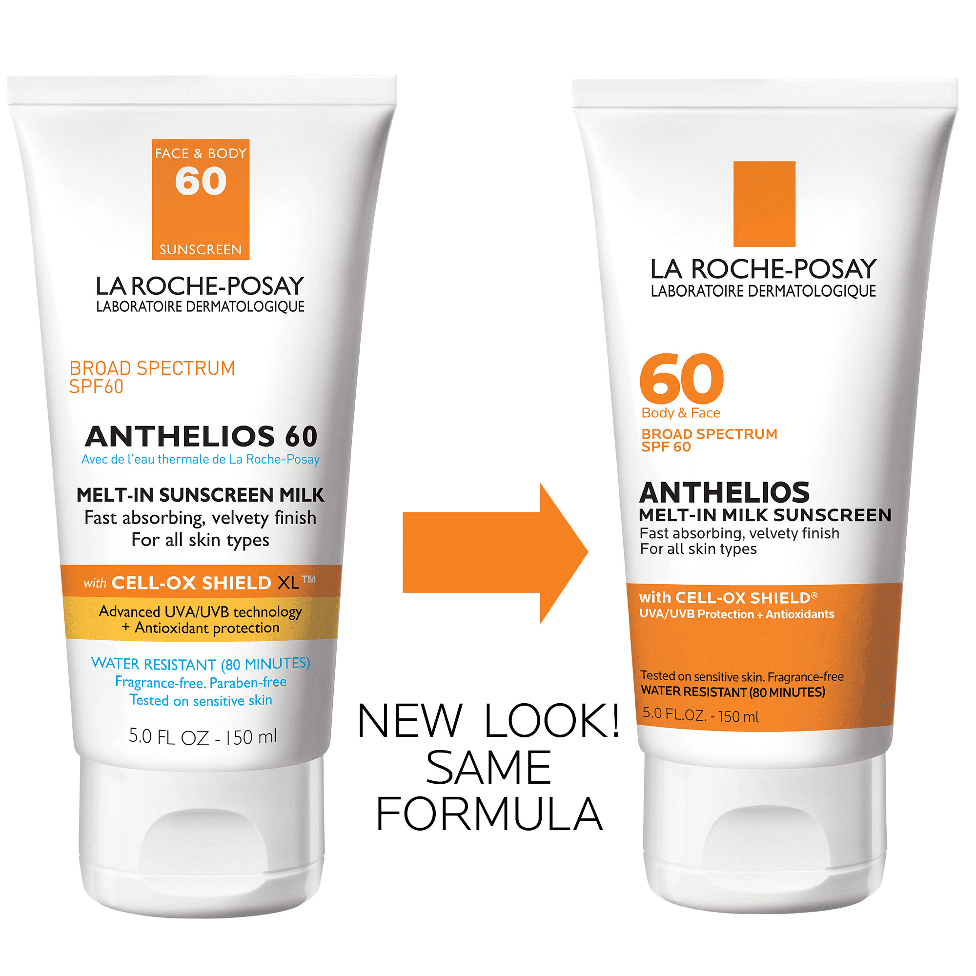 La Roche-Posay Anthelios Melt-In Milk Sunscreen SPF 60 Face and Body for All Skin Types 5.0 fl oz