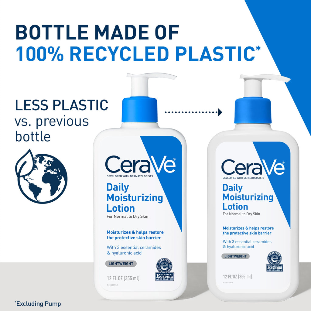 CeraVe Daily Moisturizing Lotion 12 oz, Gentle Hydrating Shampoo & Conditioner (2 x 1oz)