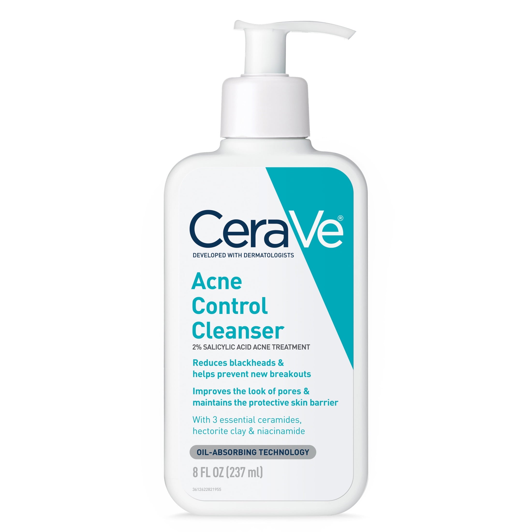 CeraVe Acne Control Cleanser & Blemish Barrier Patch Bundle – Salicylic Acid Face Wash & Acne Spot Treatment