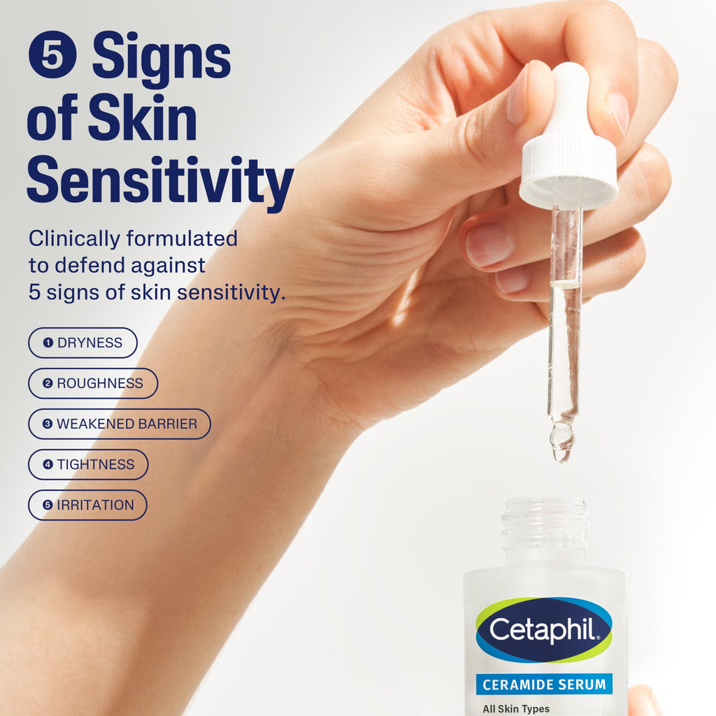 CETAPHIL Ceramide Face Serum, Lightweight Serum for All Skin Types, Ceramides, CICA & Allantoin, 1 fl oz