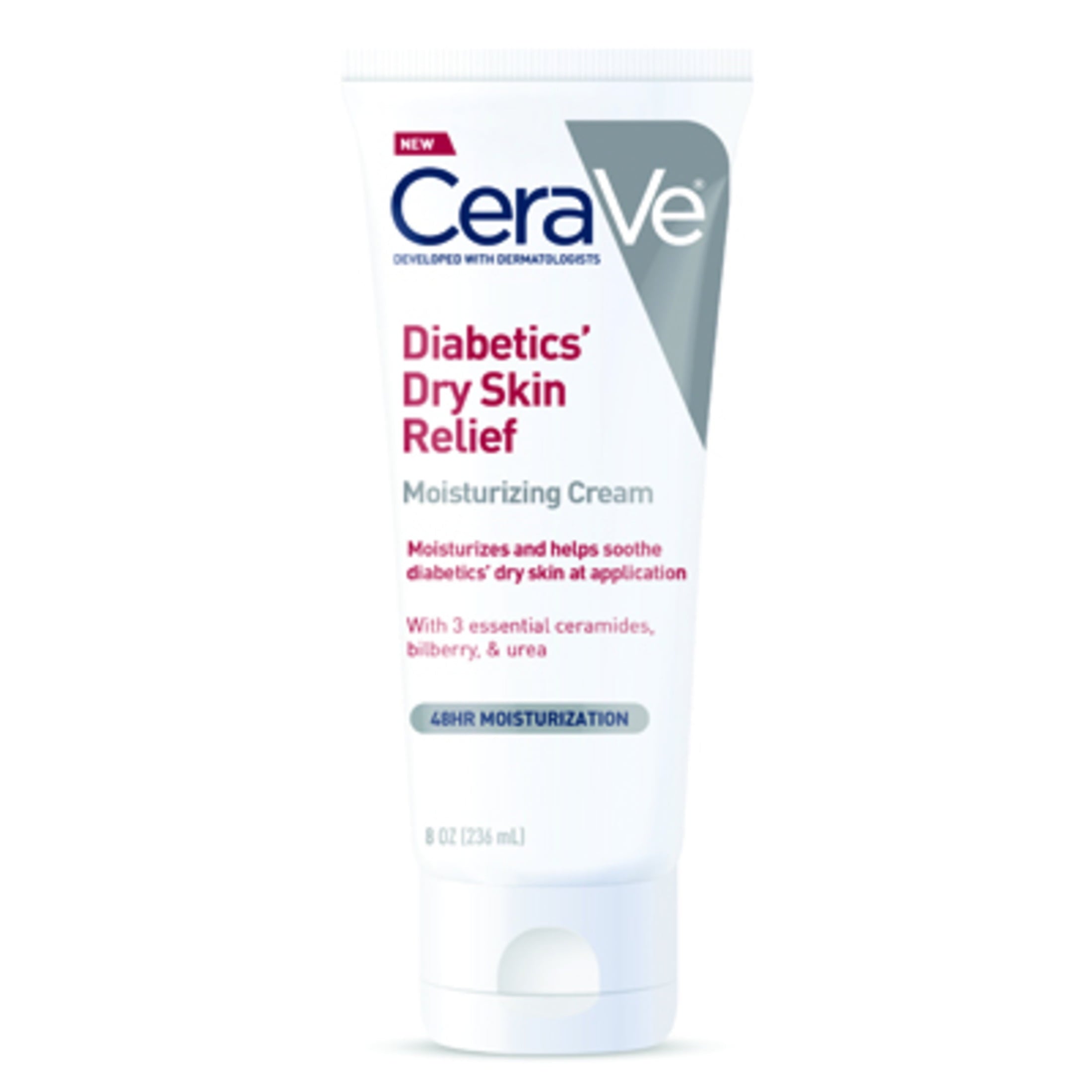 (3 pack) CeraVe Diabetics’ Dry Skin Relief Moisturizing with Urea & Bilberry for Dry Skin 8 oz