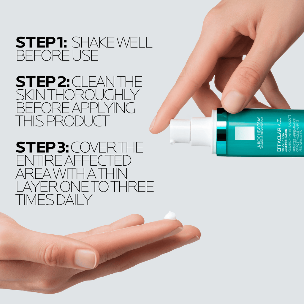La Roche-Posay Effaclar AZ Acne Treatment Gel for Blemishes and Dark Spots with Salicylic Acid, 1.35 fl oz