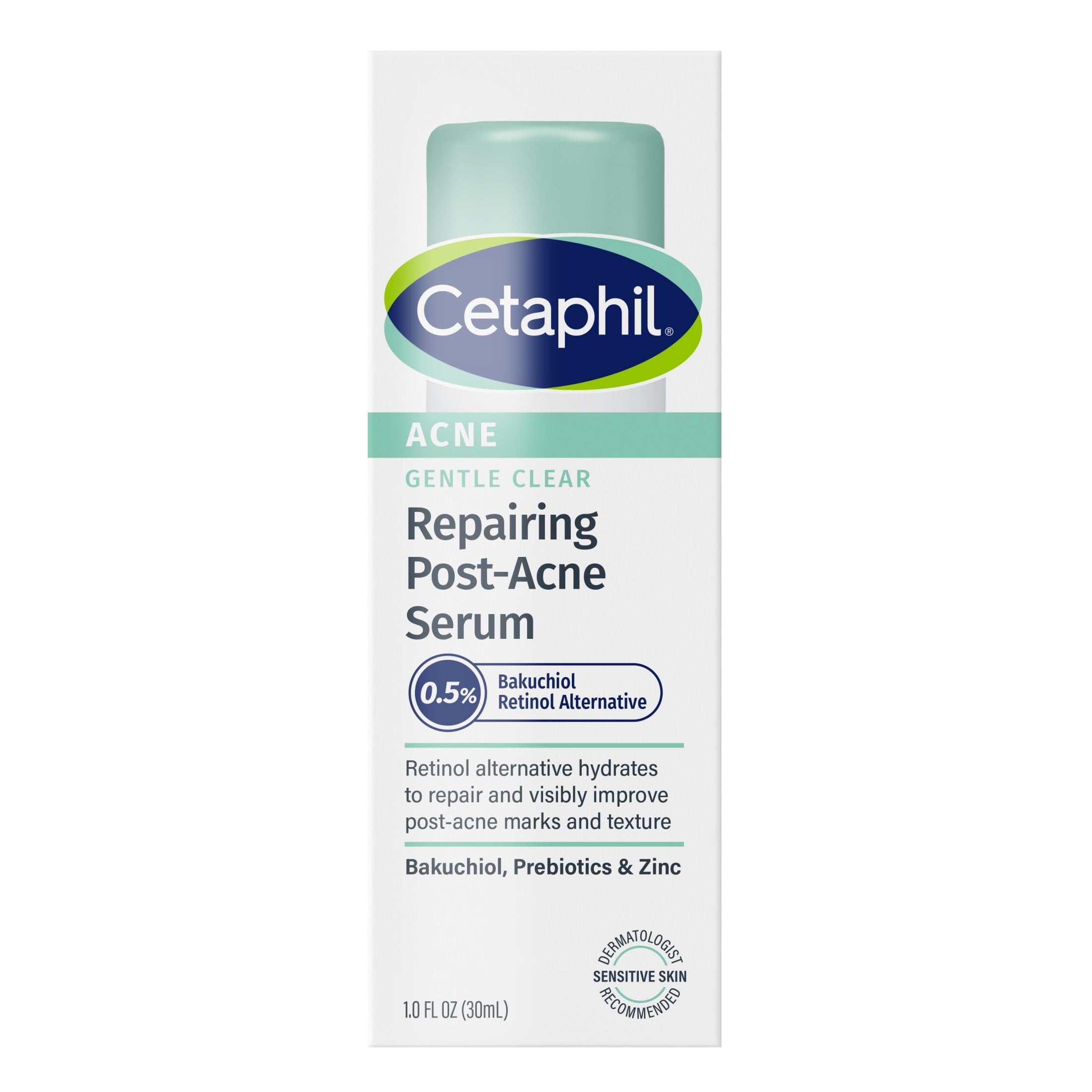 Cetaphil Gentle Clear Repairing Post-Acne Serum, Retinol Alternative, Oil Free Serum, Acne-Prone Skin, 1 fl oz