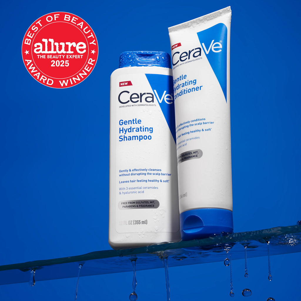CeraVe Hydrating Facial Cleanser Bundle with CeraVe Hair Samples, 14 fl oz