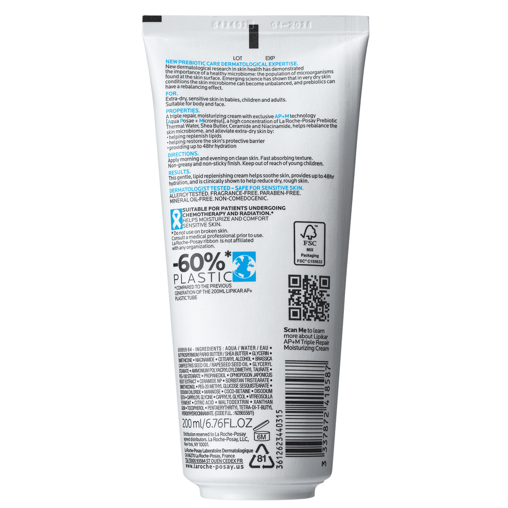 La Roche-Posay Lipikar AP+Max Triple Repair Moisturizing Cream, Body Cream for Dry Skin, 6.76 fl oz