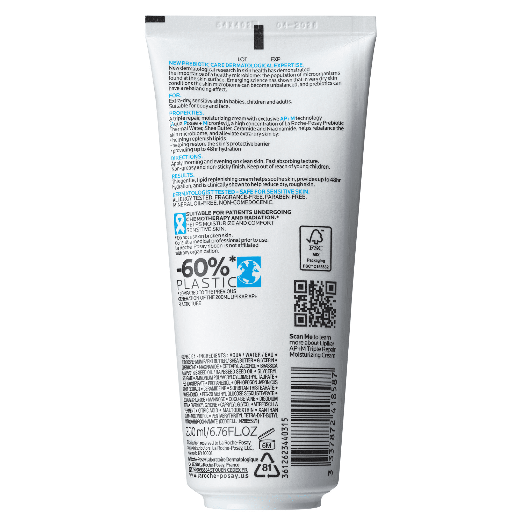 La Roche-Posay Lipikar AP+Max Triple Repair Moisturizing Cream, Body Cream for Dry Skin, 6.76 fl oz