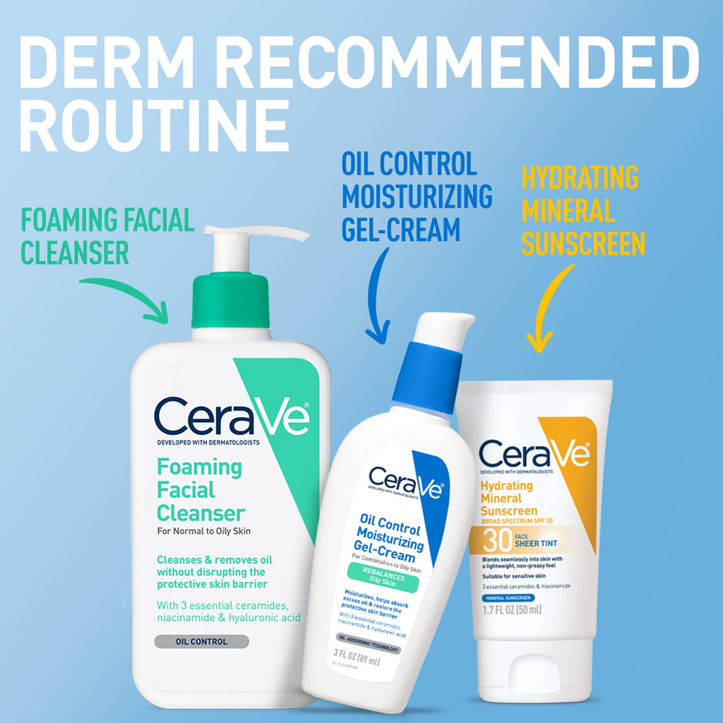 CeraVe Moisturizer Oil Control Gel-Cream Face for Oily Skin with Ceramides 3 fl oz