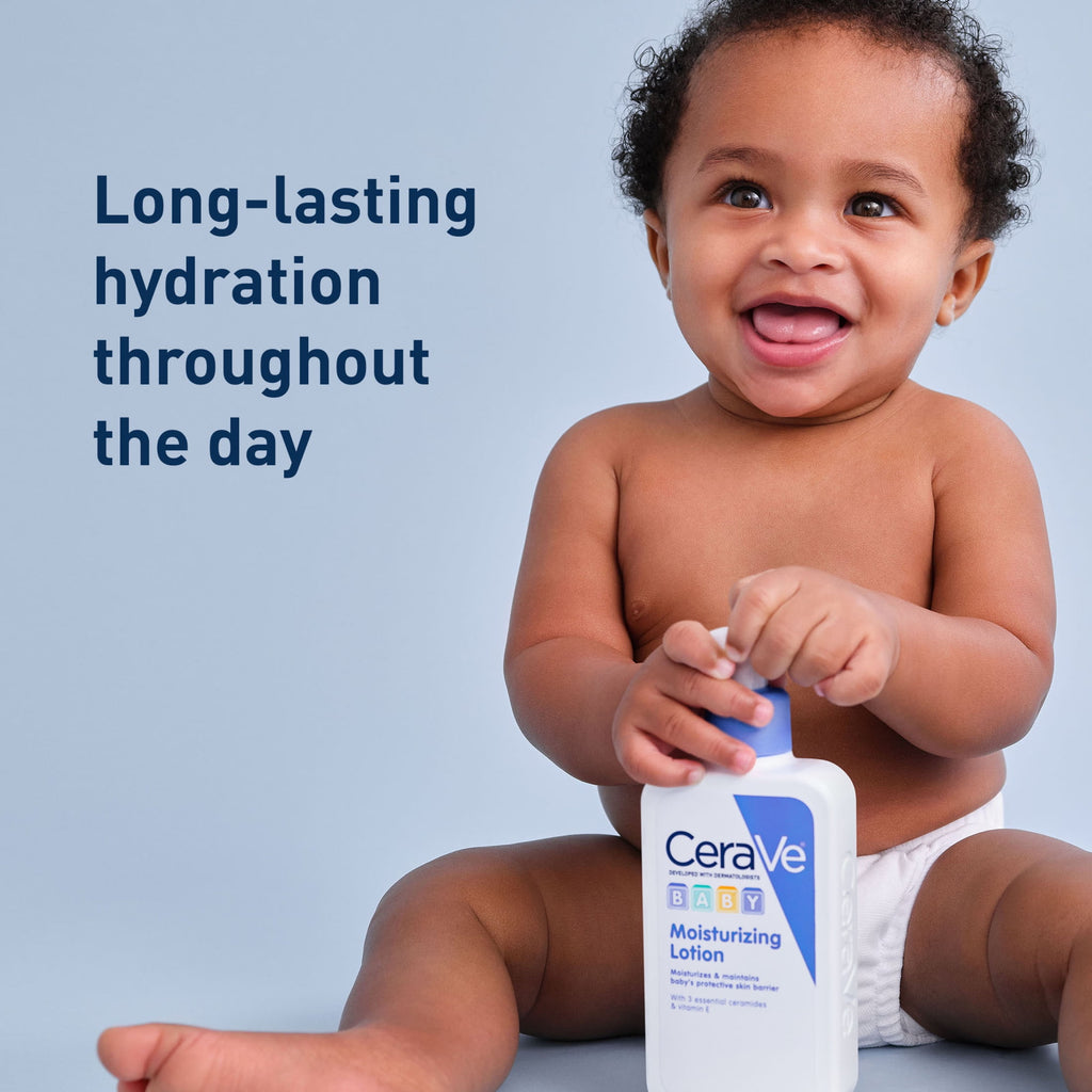 (2 pack) CeraVe Baby Face & Body Moisturizer Lotion for Sensitive Skin, 16 fl oz