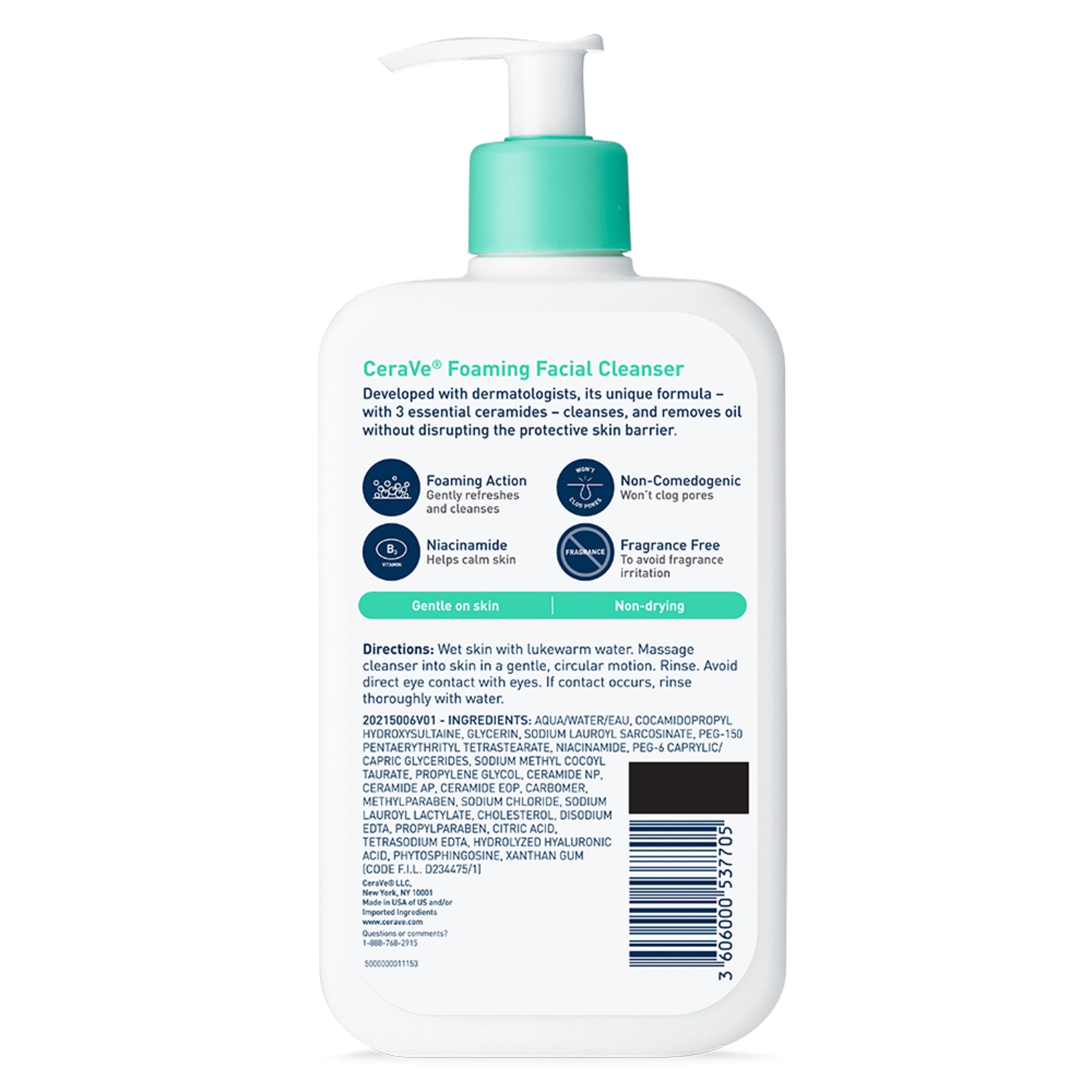 CeraVe Foaming Facial Skin Care Cleanser Oil Control Face & Body Wash for Normal to Oily Skin 16 fl oz