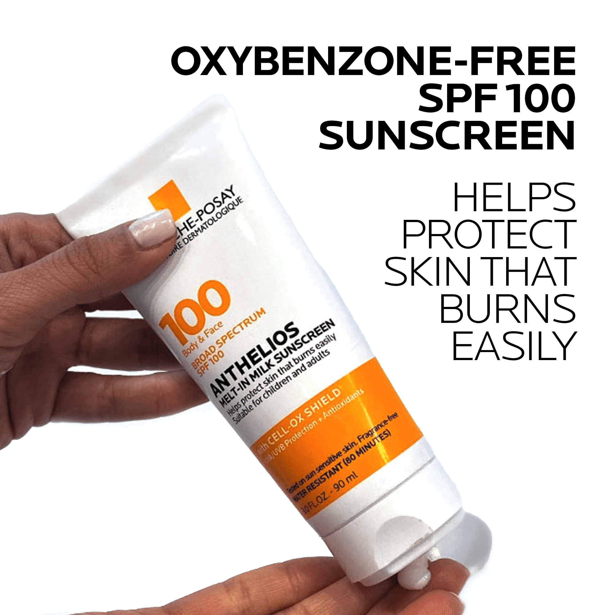 La Roche-Posay Anthelios Melt-In Milk Sunscreen SPF 100 for Face and Body for All Skin Types, 3.0 fl oz