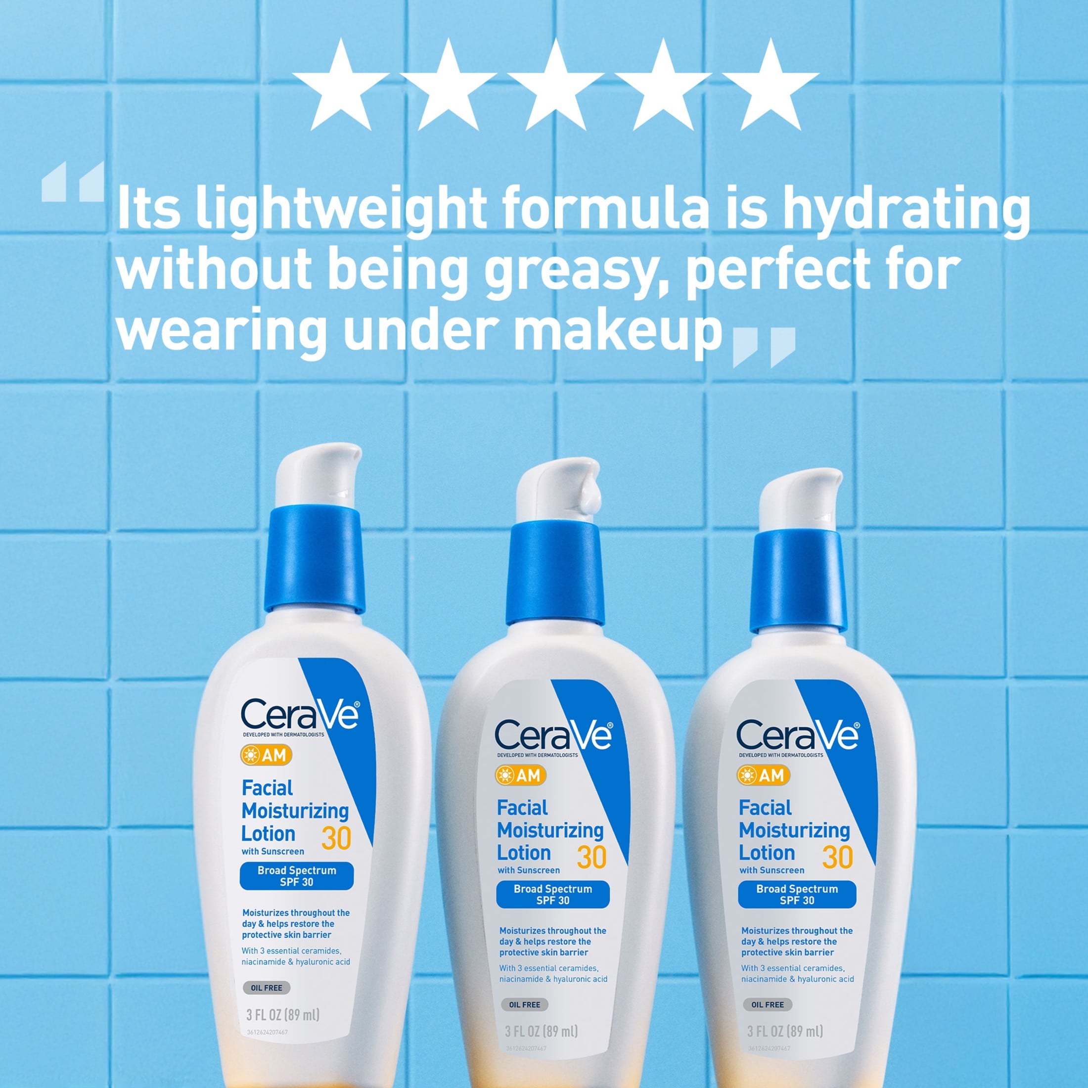 CeraVe AM Facial Moisturizer Lotion SPF 30 Normal to Oily Skin 2 fl oz