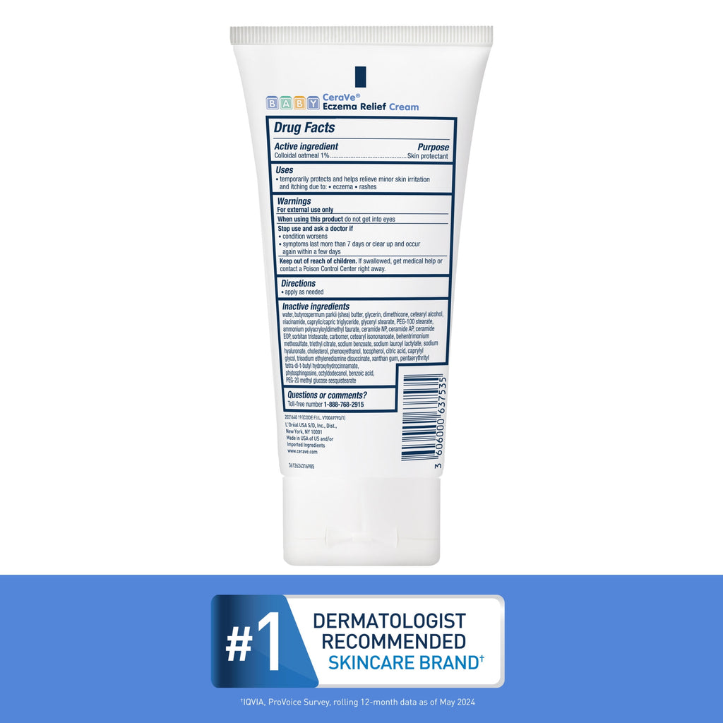 CeraVe Baby Eczema Relief Cream with 1% Colloidal Oatmeal to Soothe & Calm Itchy Skin 5 oz