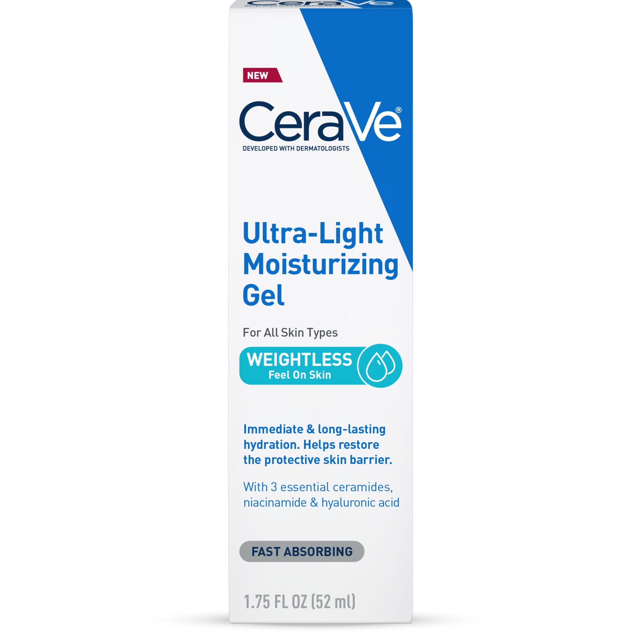 CeraVe Face Moisturizer Ultra-Light Gel with Hyaluronic Acid & Niacinamide 1.75 fl oz